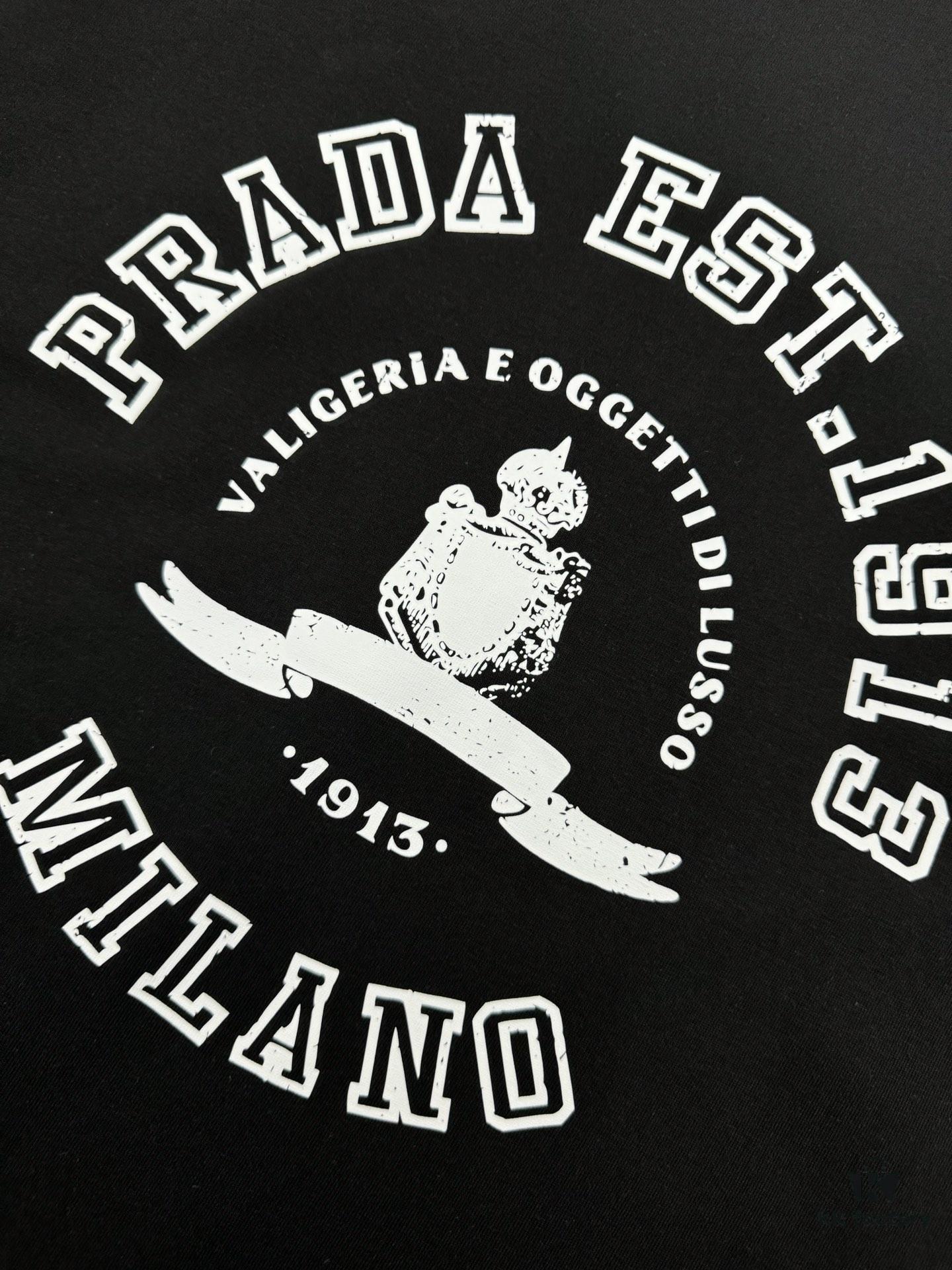 Prada 320g Heavyweight Cotton Loose-Fit T-Shirt with 3D Embossed Logo Design