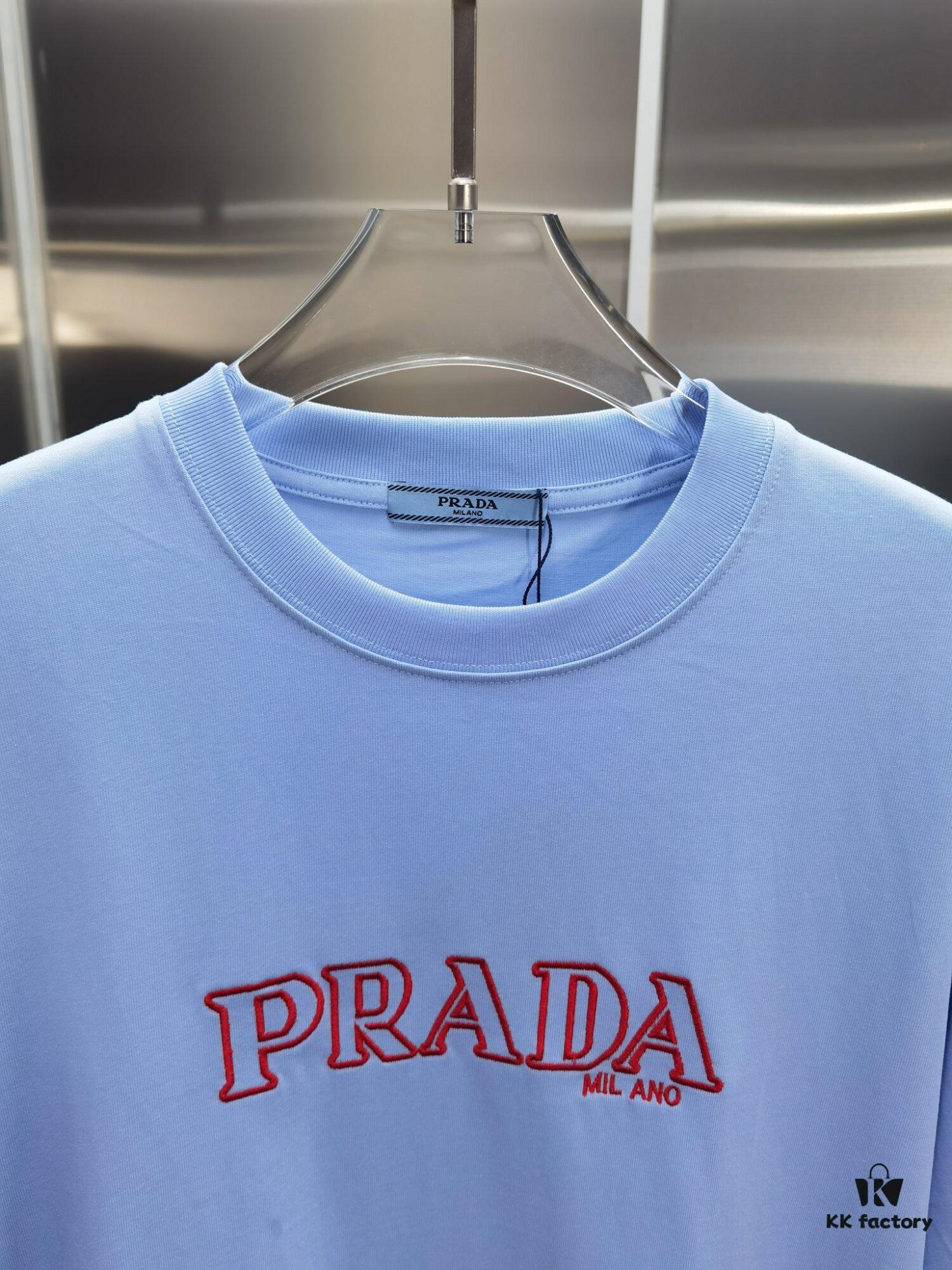 6931a11fccd8ab3d7af95094 PR*DA Embroidered Short Sleeve T-Shirt (Top-tier Version, Different from Standard Stock)