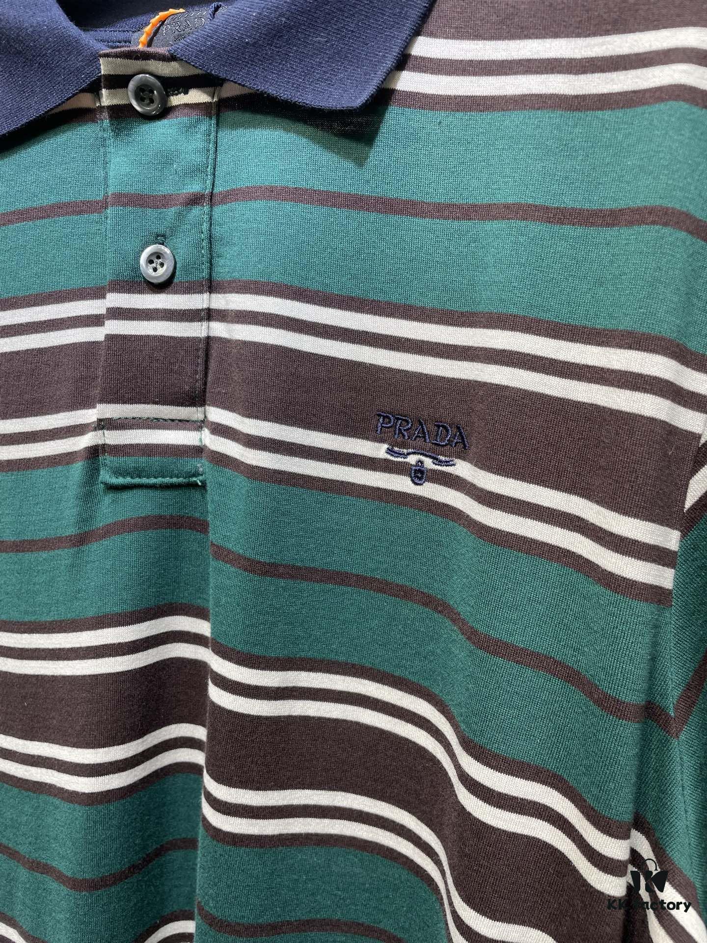 6931a129ccd8ab3d7af95158 Prada Striped Long-Sleeve Polo Shirt
