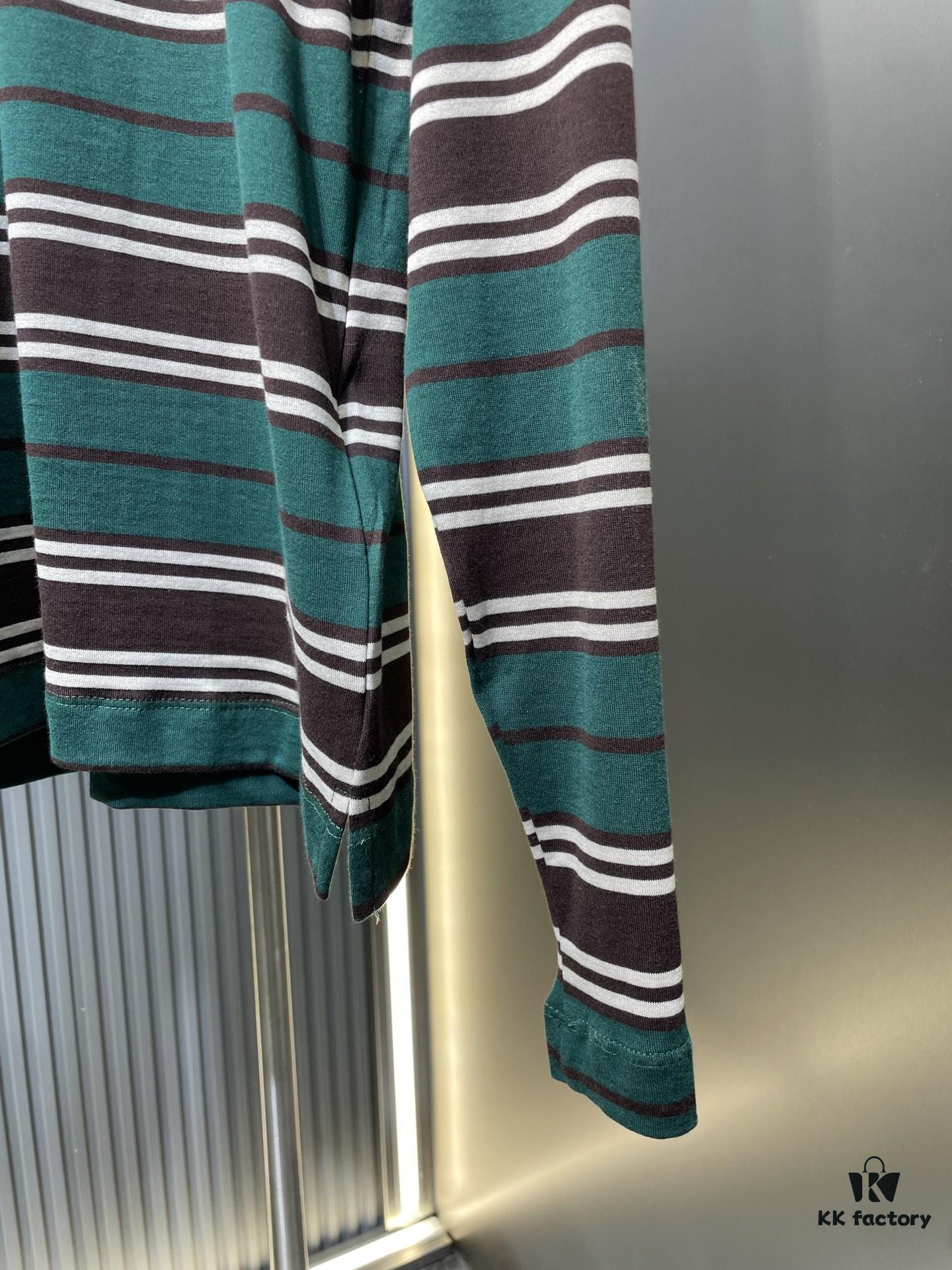 6931a129ccd8ab3d7af95159 Prada Striped Long-Sleeve Polo Shirt
