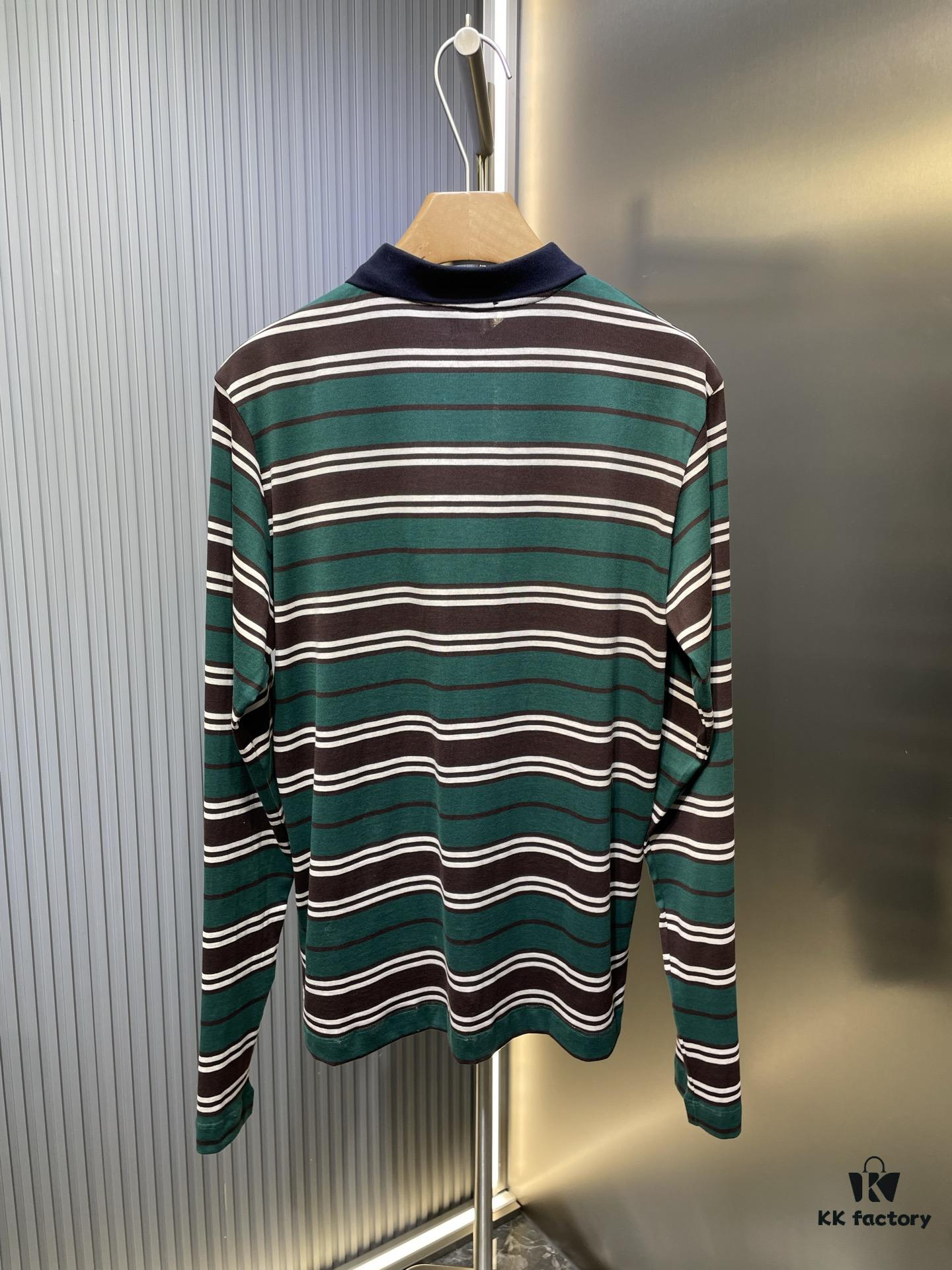 6931a129ccd8ab3d7af9515a Prada Striped Long-Sleeve Polo Shirt