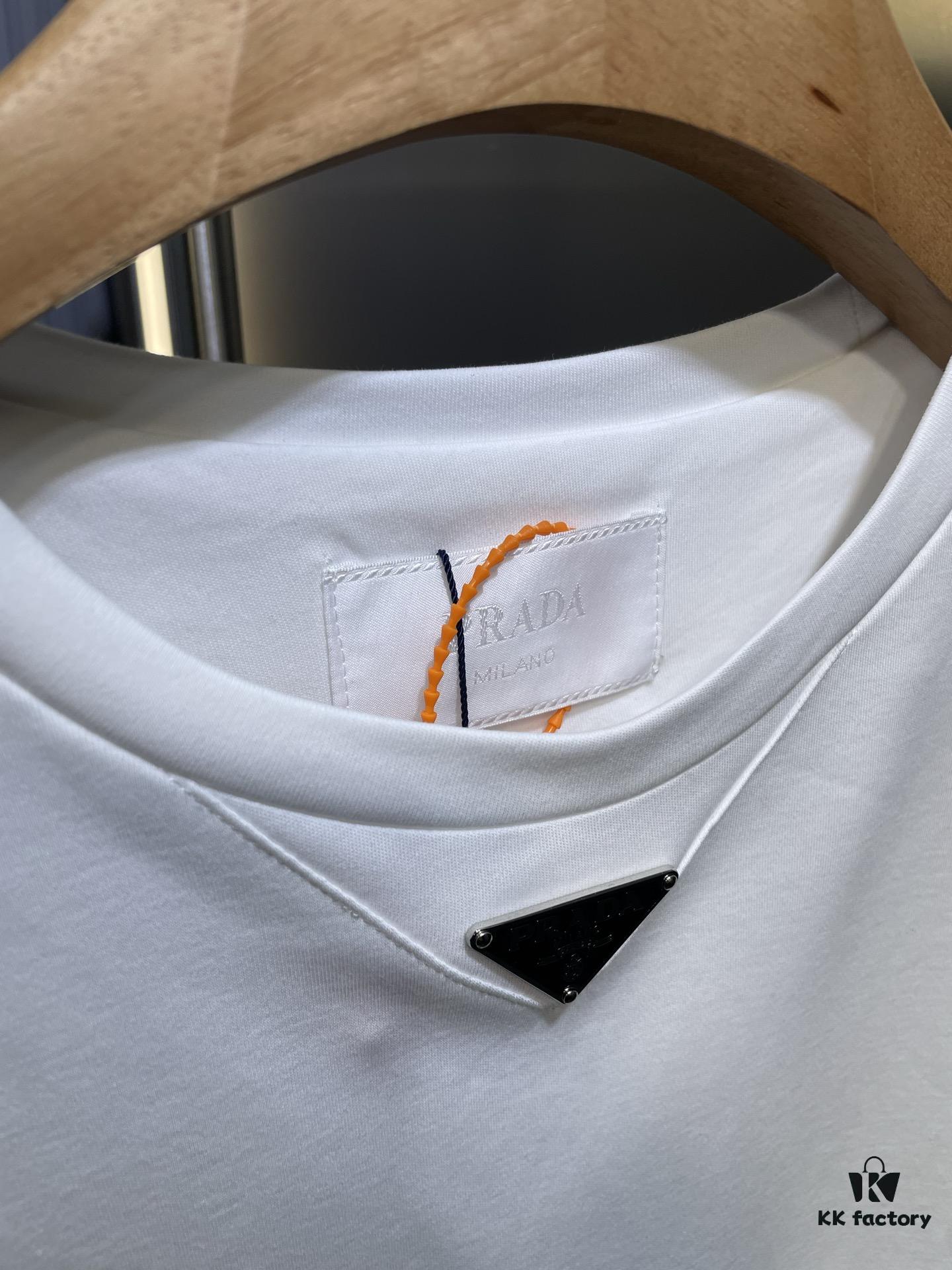 Prada Logo Triangle Short Sleeve T-Shirt