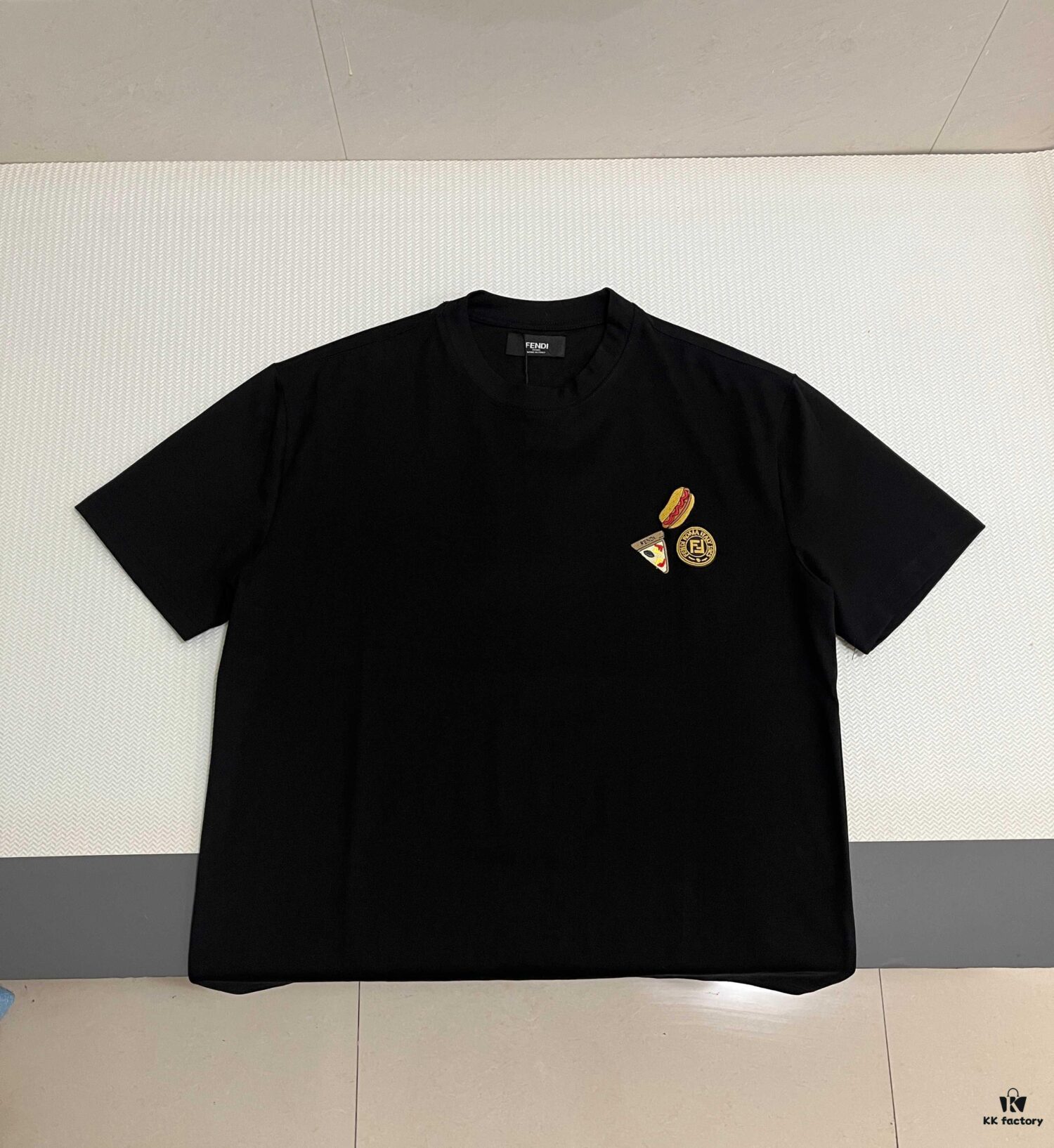 6931a12eccd8ab3d7af951b4 FENDI Men's 3D Embroidered Cotton Short Sleeve T-Shirt, Premium 280g Double-Layer Cotton Fabric, Comfortable and Soft, Spring/Summer New Arrival