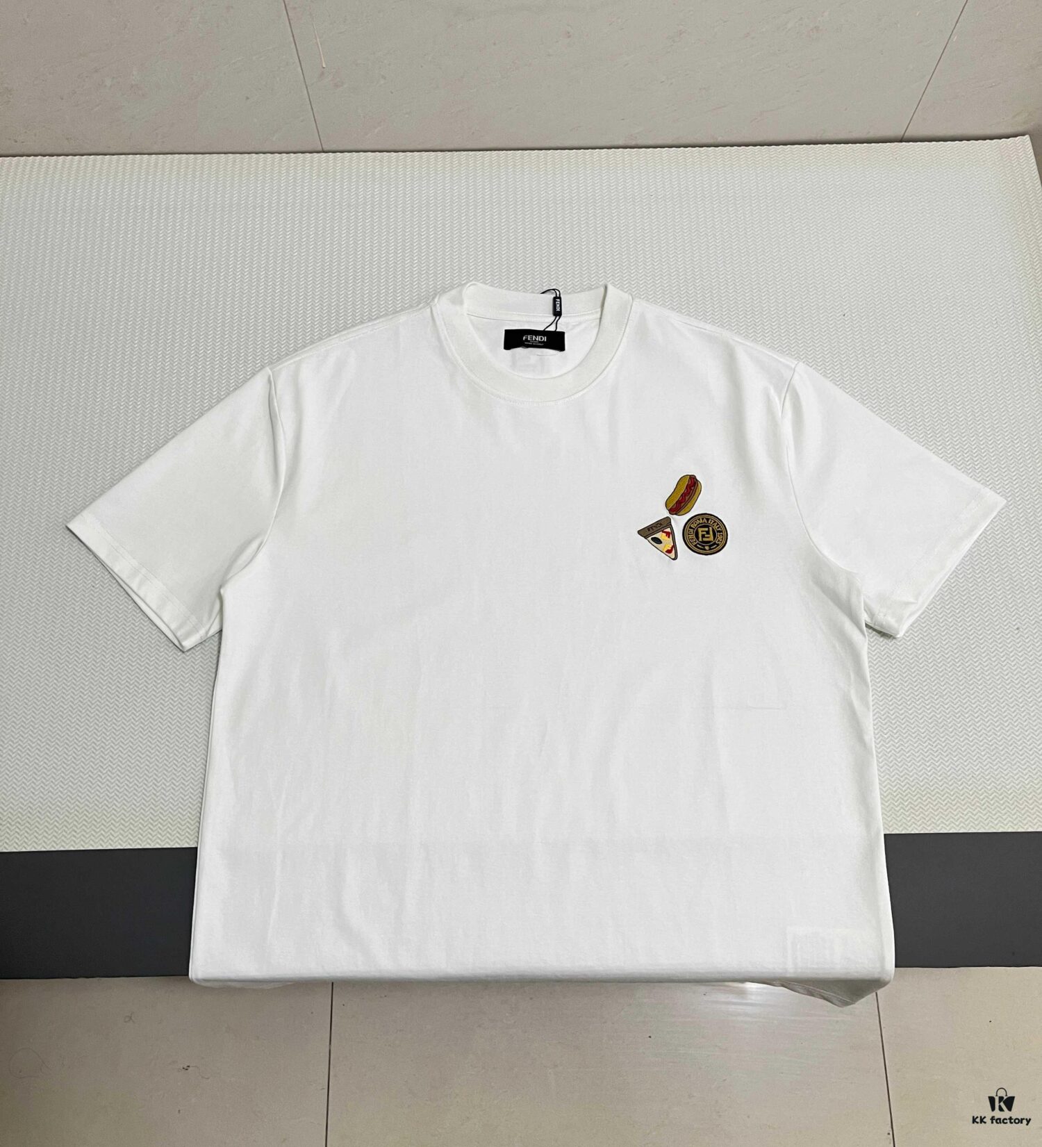 6931a12eccd8ab3d7af951b5 FENDI Men's 3D Embroidered Cotton Short Sleeve T-Shirt, Premium 280g Double-Layer Cotton Fabric, Comfortable and Soft, Spring/Summer New Arrival