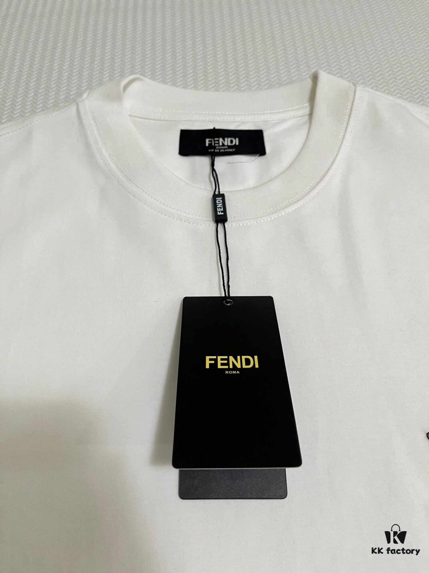 6931a12eccd8ab3d7af951b6 FENDI Men's 3D Embroidered Cotton Short Sleeve T-Shirt, Premium 280g Double-Layer Cotton Fabric, Comfortable and Soft, Spring/Summer New Arrival