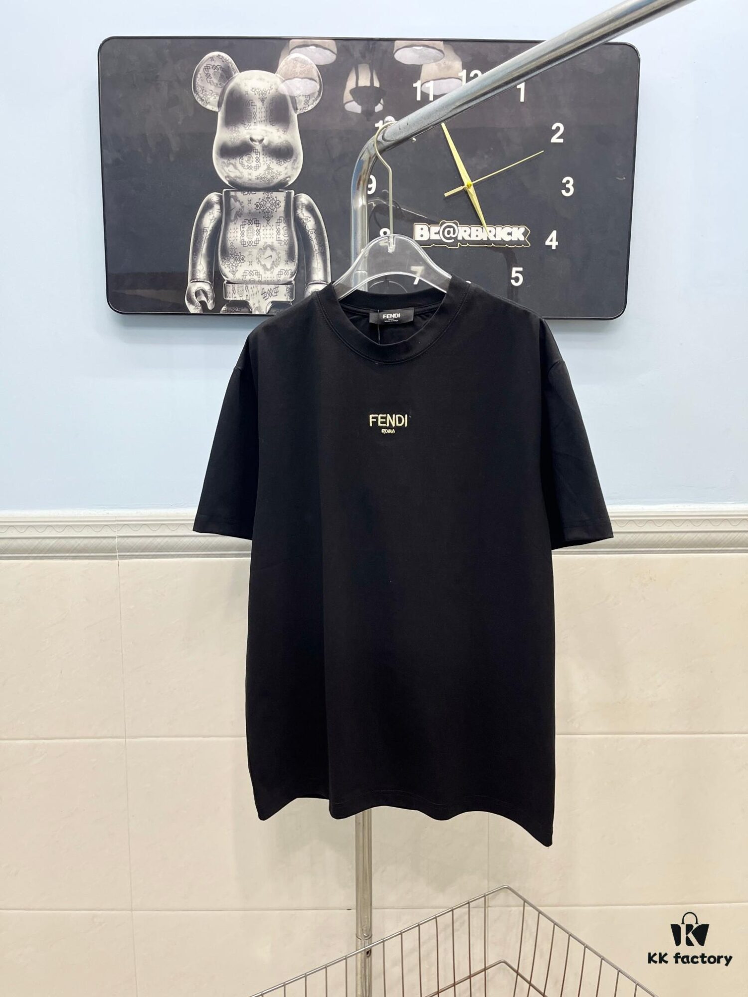 6931a12eccd8ab3d7af951b9 FENDI Men's Premium Cotton Short-Sleeve T-Shirt with 3D Embroidery, Spring and Summer New Arrival