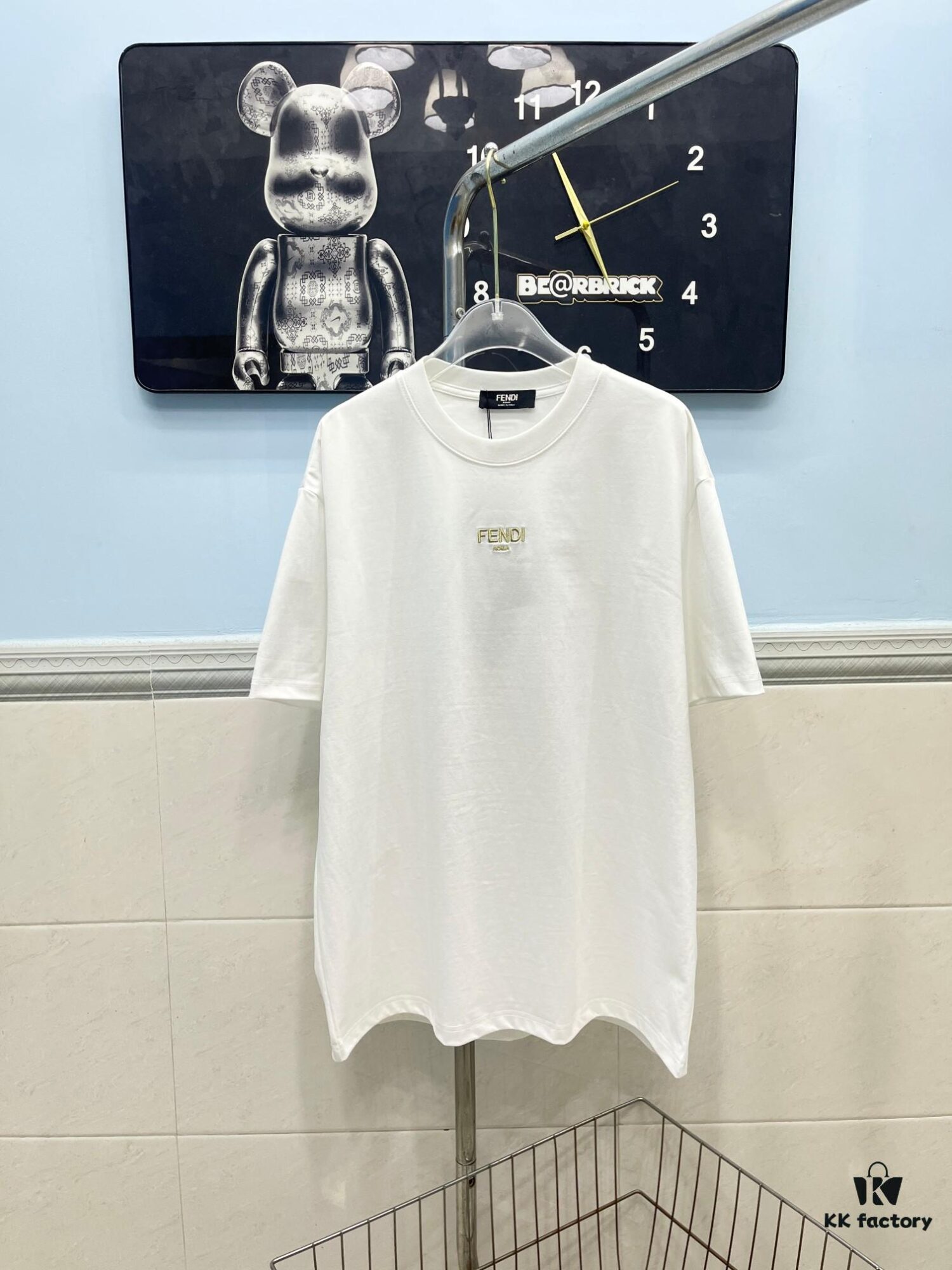 6931a12eccd8ab3d7af951ba FENDI Men's Premium Cotton Short-Sleeve T-Shirt with 3D Embroidery, Spring and Summer New Arrival
