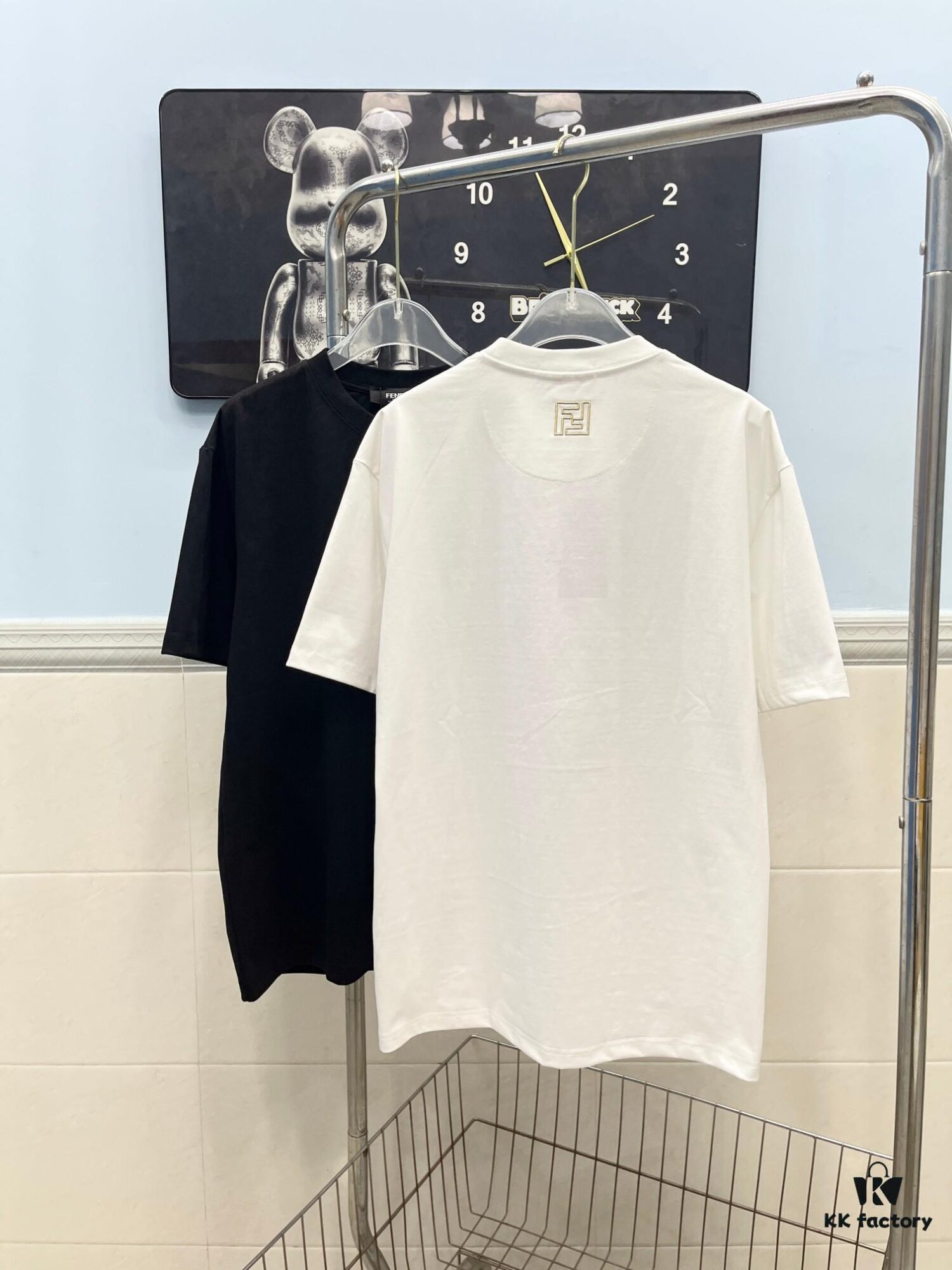 6931a12eccd8ab3d7af951bb FENDI Men's Premium Cotton Short-Sleeve T-Shirt with 3D Embroidery, Spring and Summer New Arrival