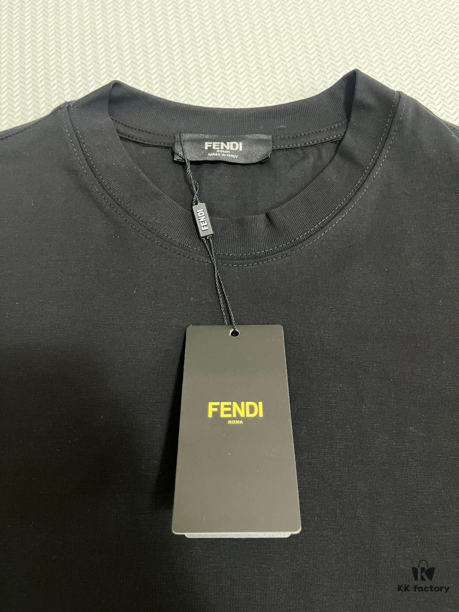 6931a12eccd8ab3d7af951c0 FENDI Men's Premium Cotton Short-Sleeve T-Shirt with 3D Embroidery, Spring and Summer New Arrival