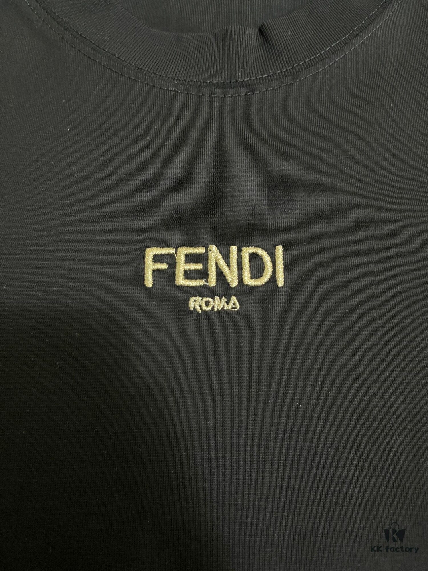 6931a12eccd8ab3d7af951c1 FENDI Men's Premium Cotton Short-Sleeve T-Shirt with 3D Embroidery, Spring and Summer New Arrival
