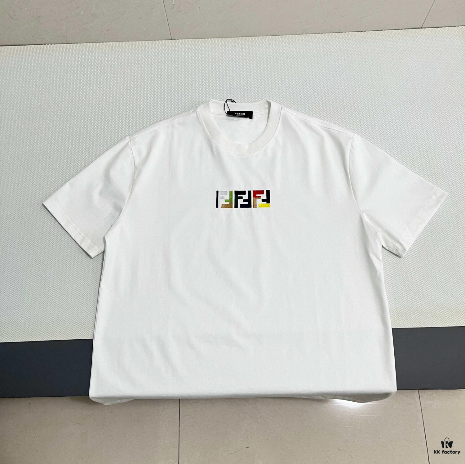 6931a12fccd8ab3d7af951c7 FENDI Men's Premium Cotton Embroidered Casual Short Sleeve T-Shirt, 280g Double-Layer Cotton Fabric, 3D High-End Embroidery, Spring and Summer New Arrival