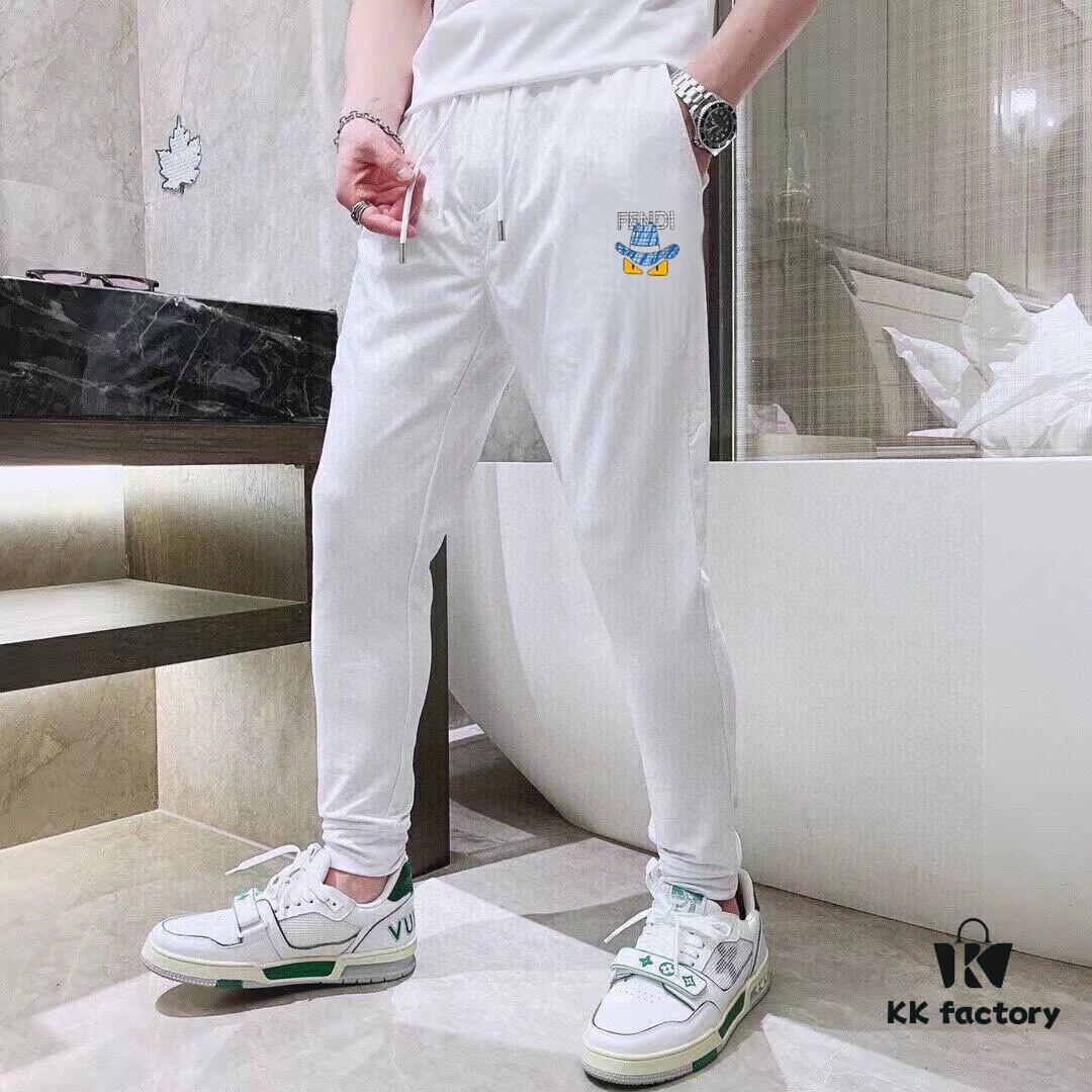 6931a130ccd8ab3d7af951e2 FENDI Men's High-Quality Double-Mercerized Cotton Summer Suit Set, Imported Premium Fabric, Trendy and Versatile Design