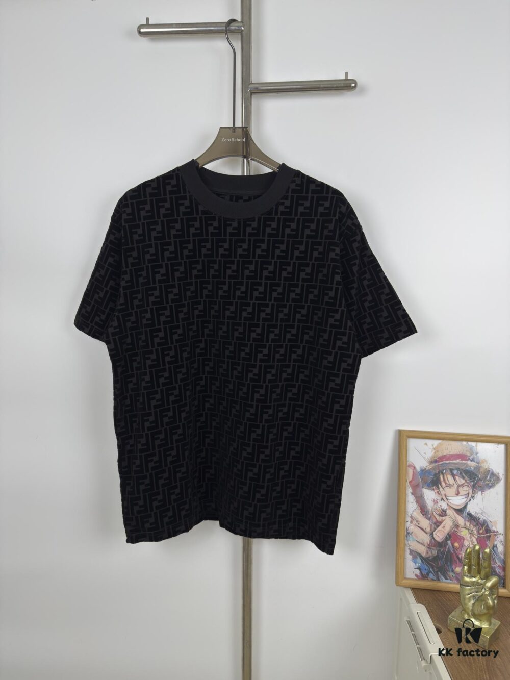 6931a132ccd8ab3d7af95201 New FENDI Jacquard Velour All-Over Print Short Sleeve T-Shirt Unisex Summer Wear