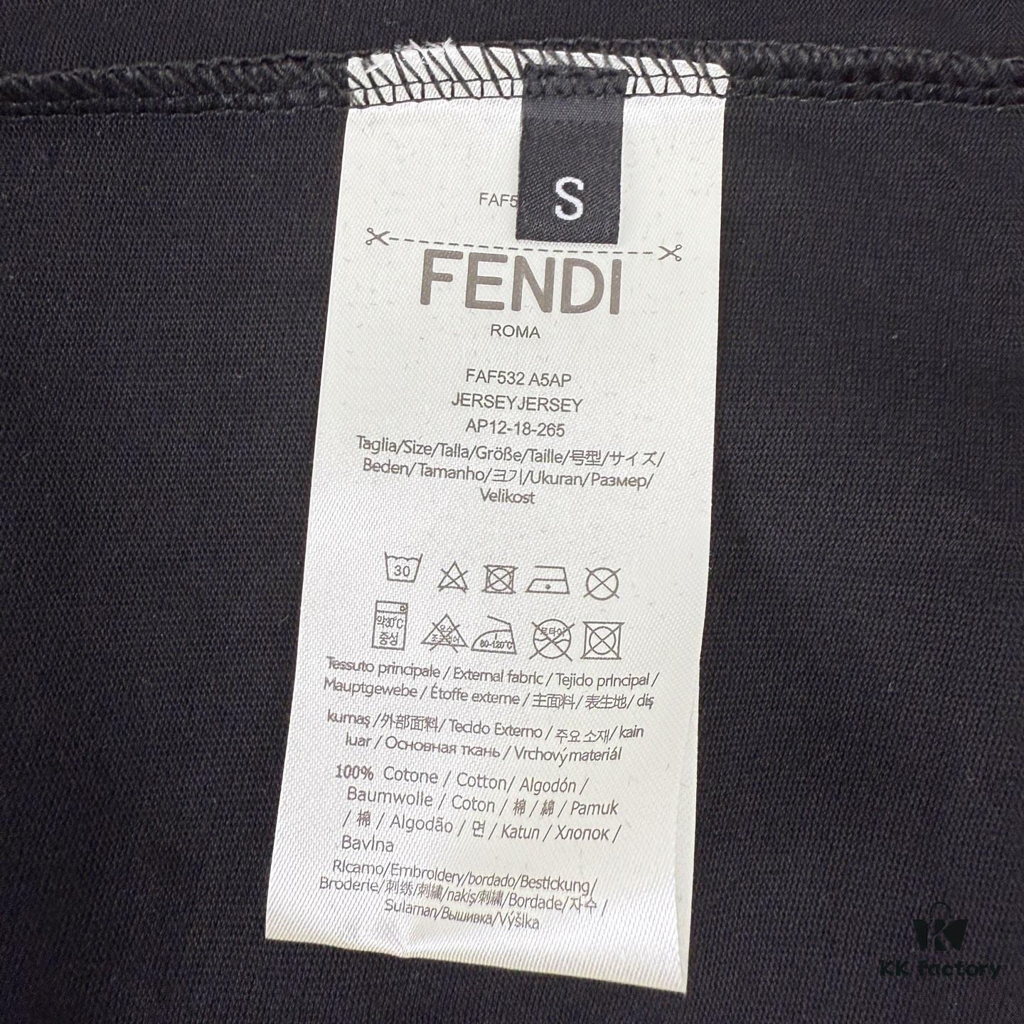 6931a132ccd8ab3d7af95209 New FENDI Jacquard Velour All-Over Print Short Sleeve T-Shirt Unisex Summer Wear