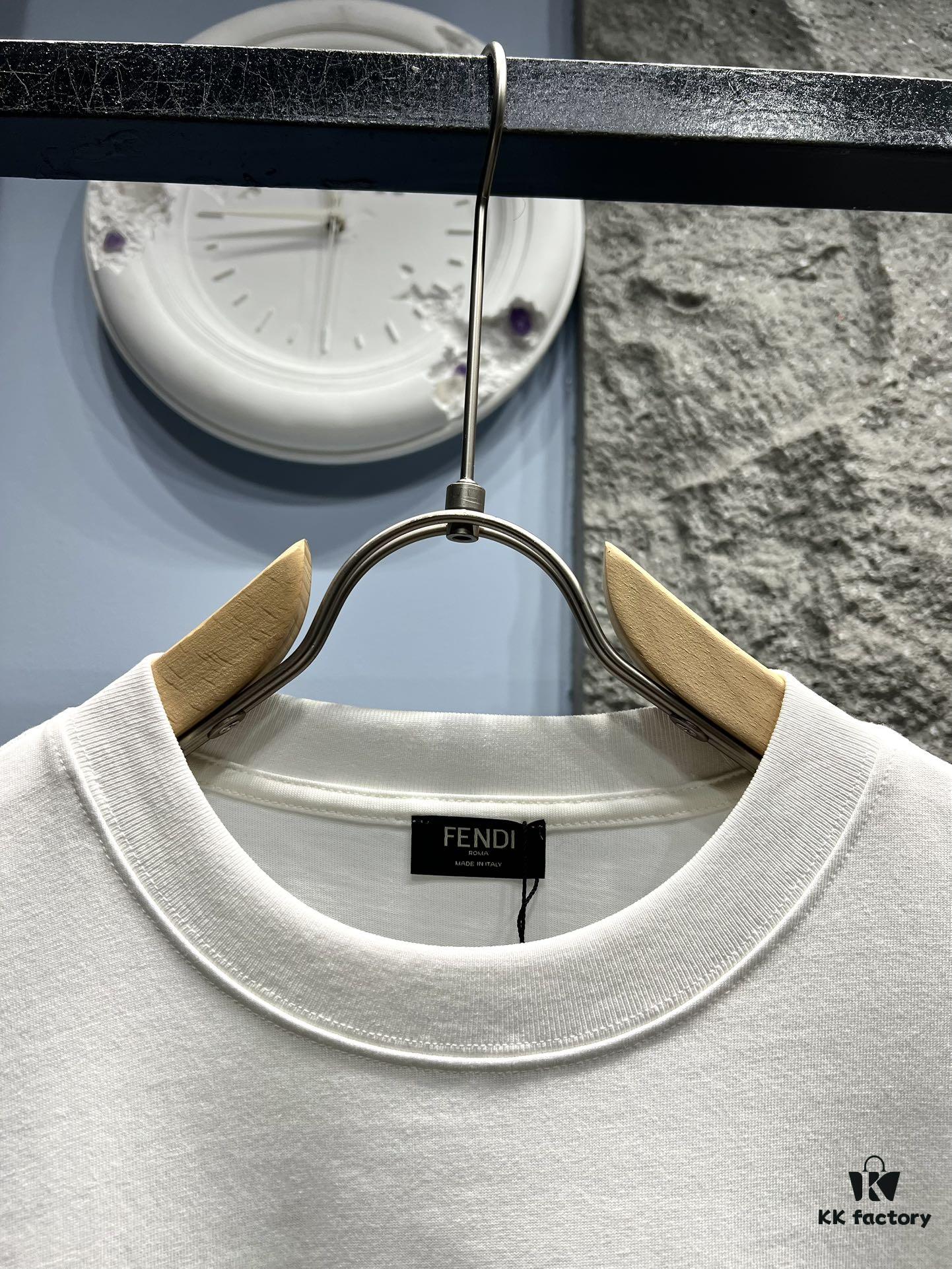 6931a136ccd8ab3d7af95251 FENDI Fluorescent Letter Print Short-Sleeve T-Shirt