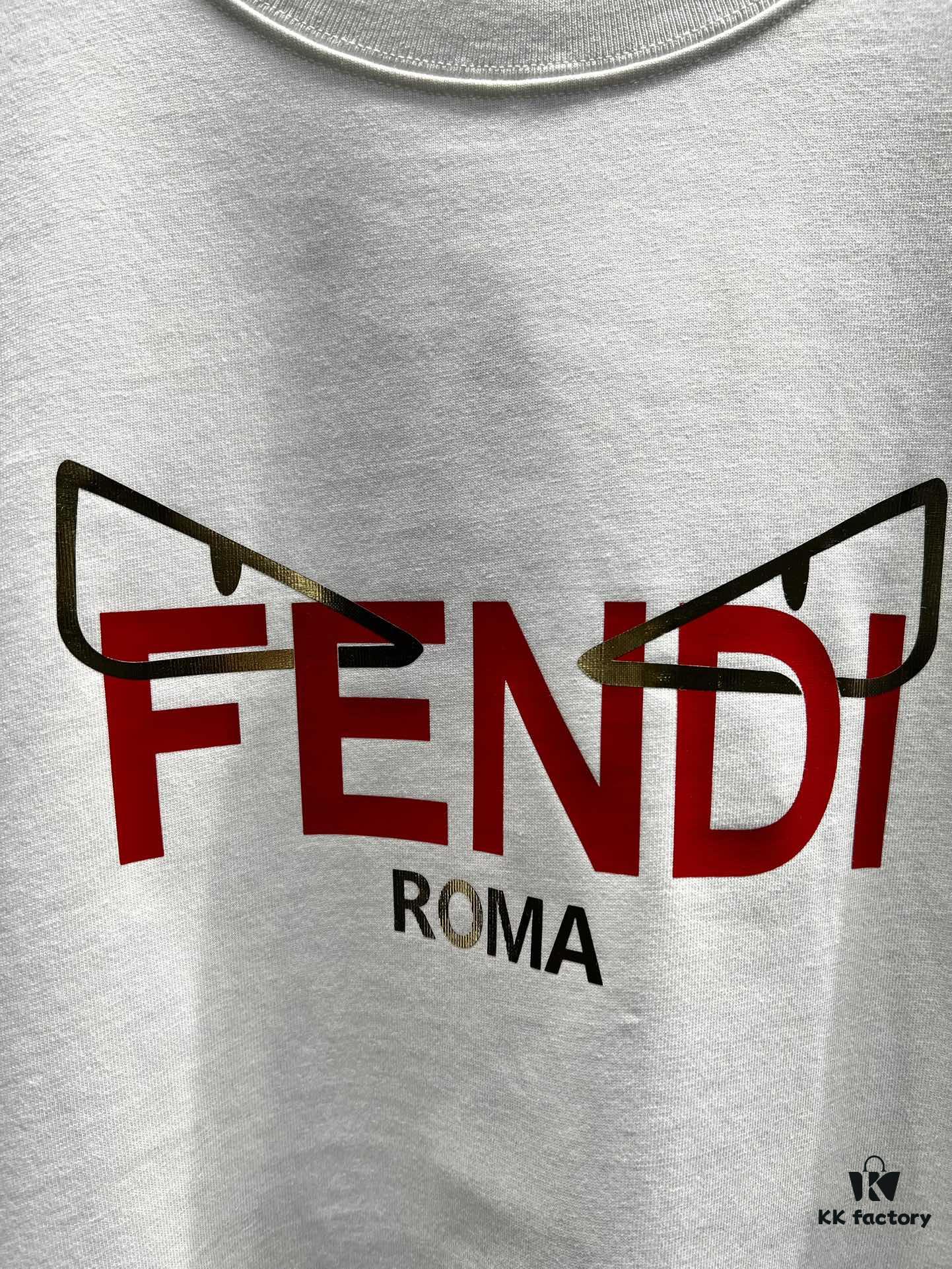 6931a136ccd8ab3d7af95252 FENDI Fluorescent Letter Print Short-Sleeve T-Shirt