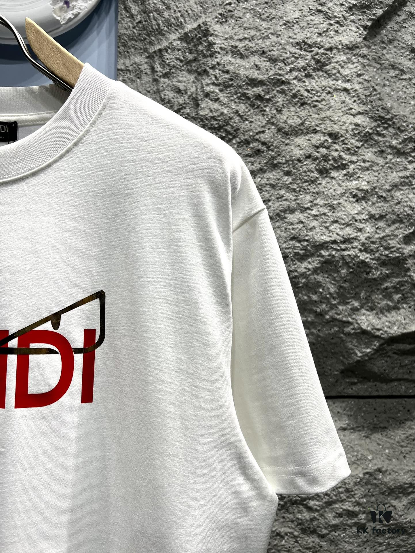 6931a136ccd8ab3d7af95253 FENDI Fluorescent Letter Print Short-Sleeve T-Shirt