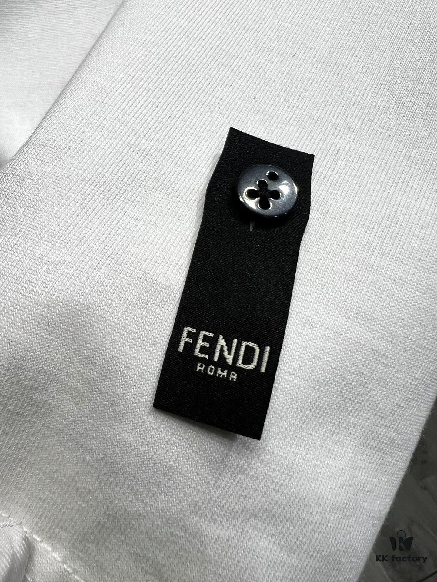 6931a136ccd8ab3d7af95255 FENDI Fluorescent Letter Print Short-Sleeve T-Shirt