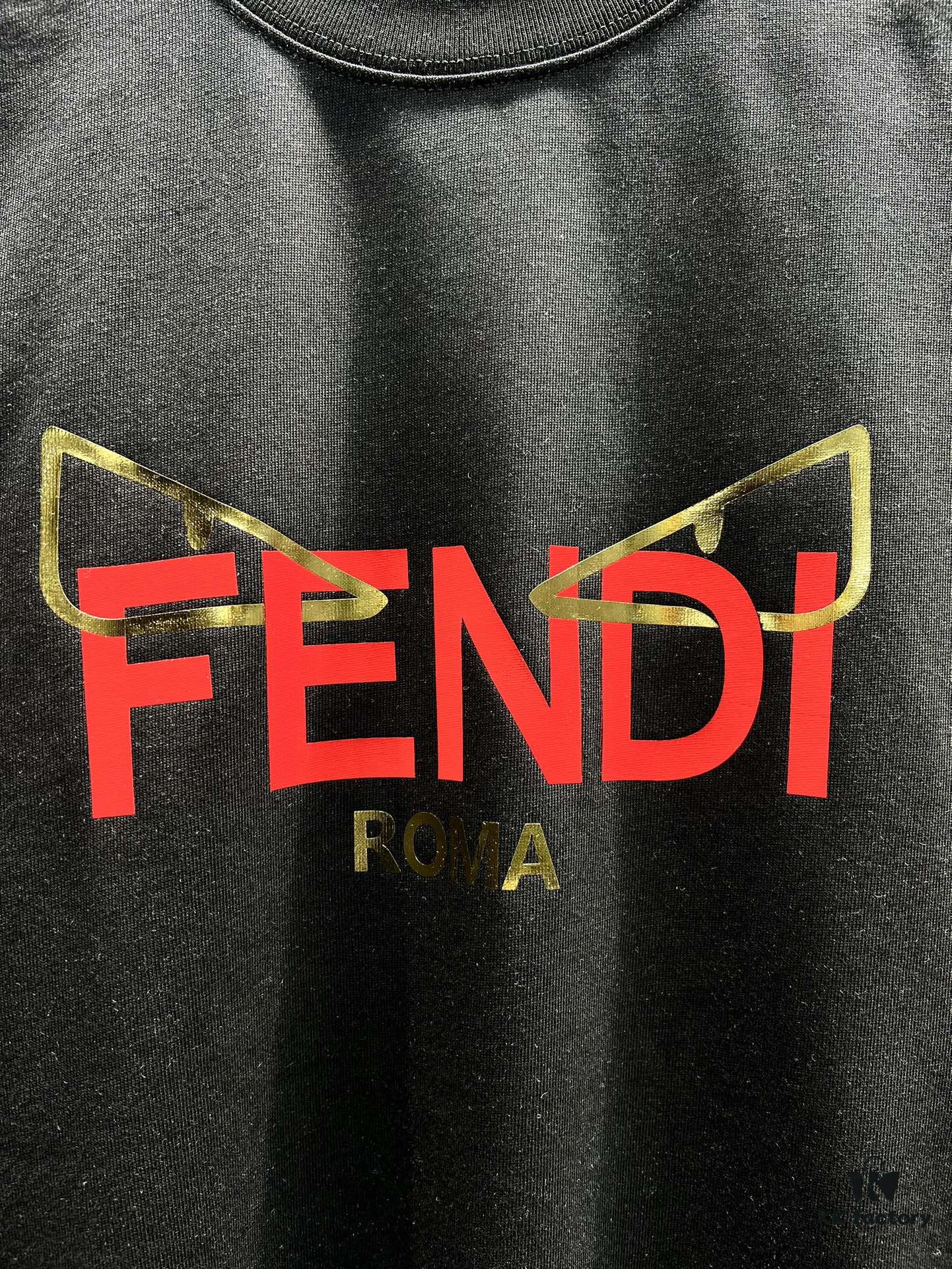 6931a136ccd8ab3d7af9525b FENDI Fluorescent Logo Print Short Sleeve T-Shirt