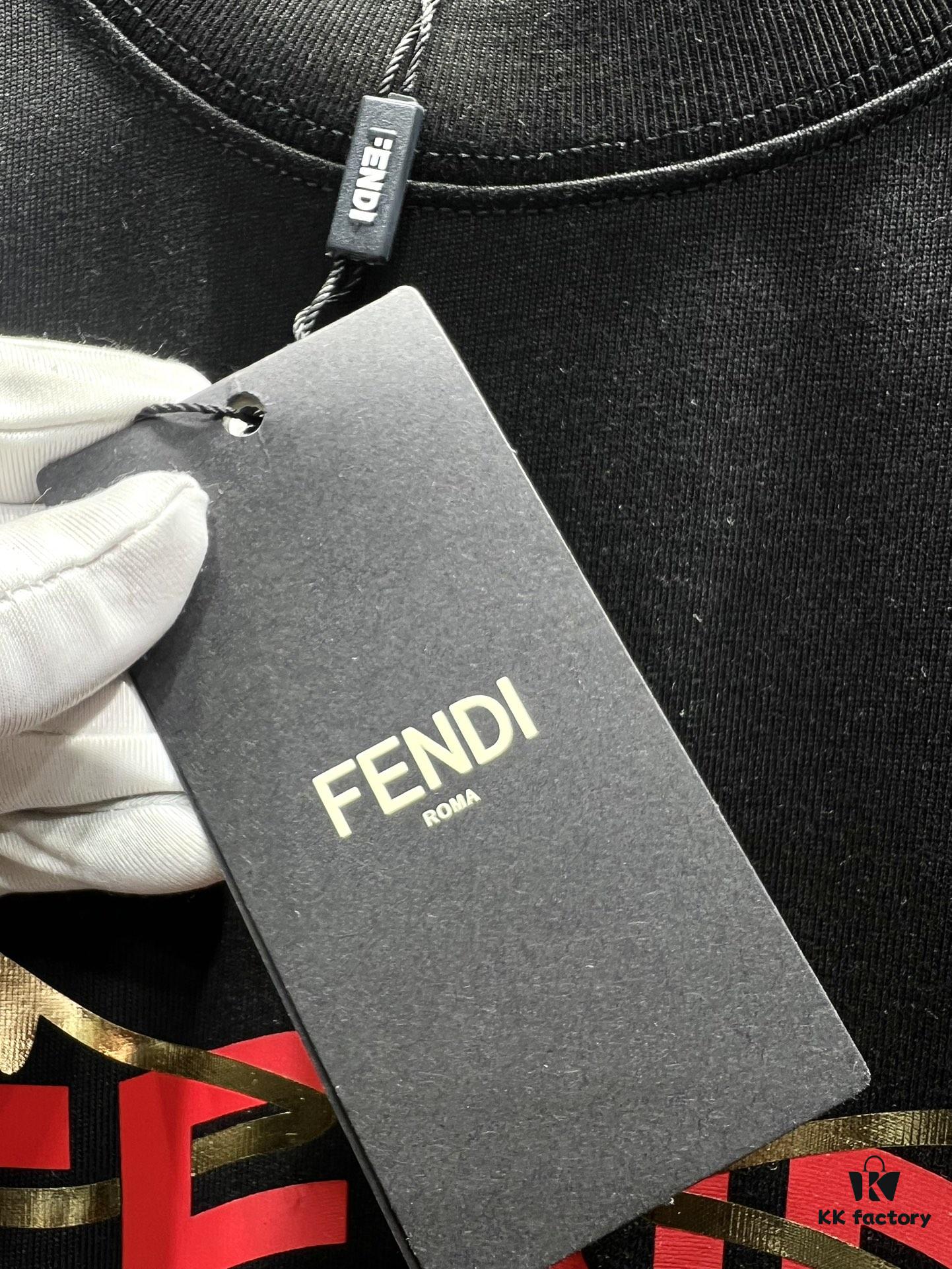 6931a136ccd8ab3d7af9525e FENDI Fluorescent Logo Print Short Sleeve T-Shirt