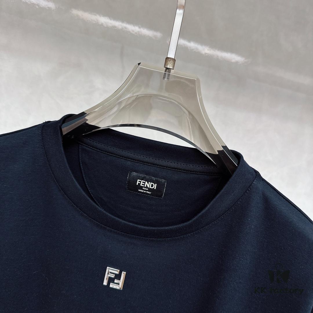 6931a137ccd8ab3d7af95270 FENDI FF Metal Short Sleeve T-Shirt