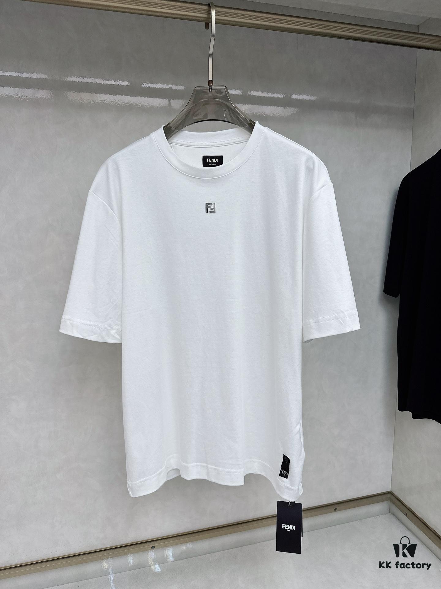 6931a137ccd8ab3d7af95276 FENDI FENDI Metal FF Short Sleeve T-Shirt