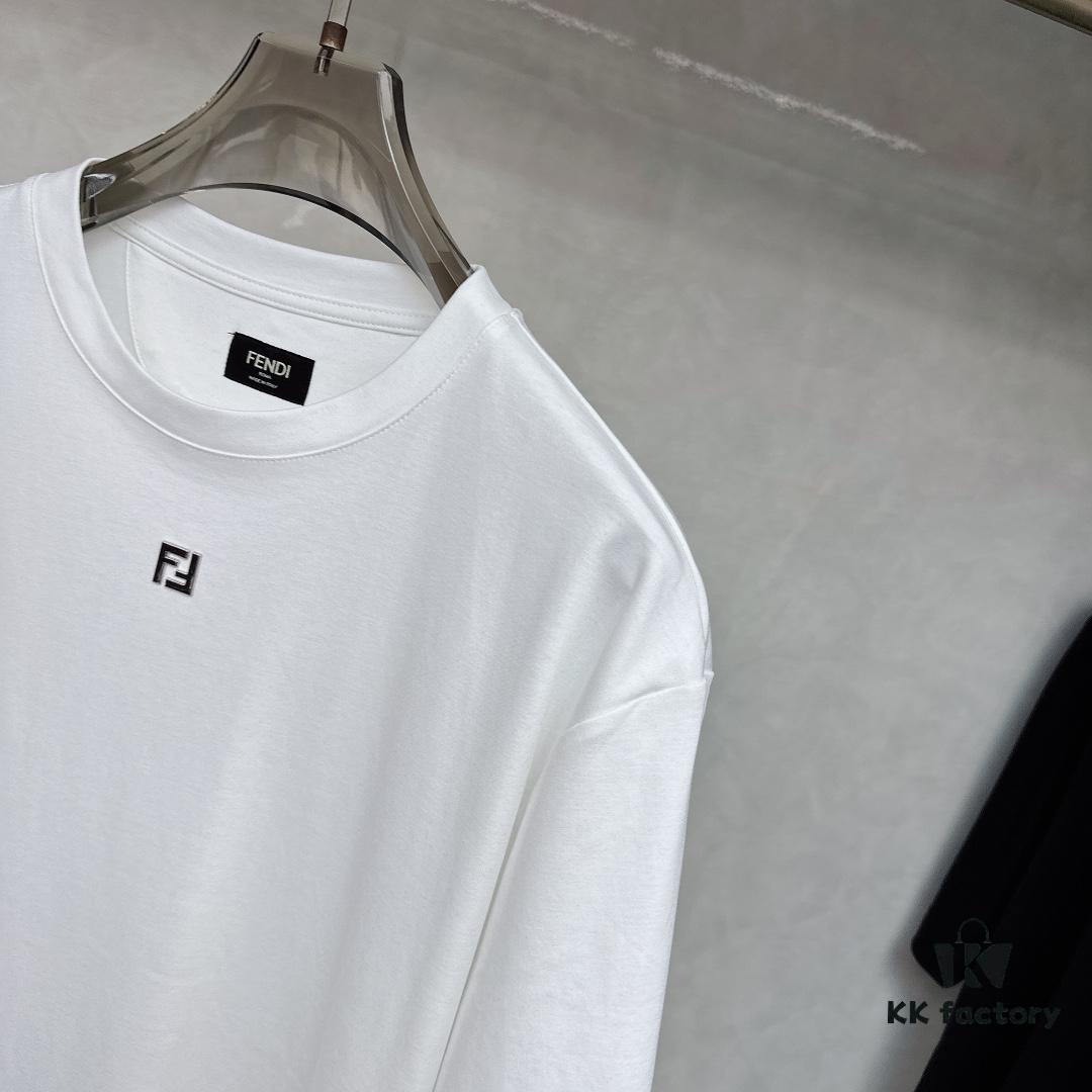 6931a138ccd8ab3d7af95278 FENDI FENDI Metal FF Short Sleeve T-Shirt