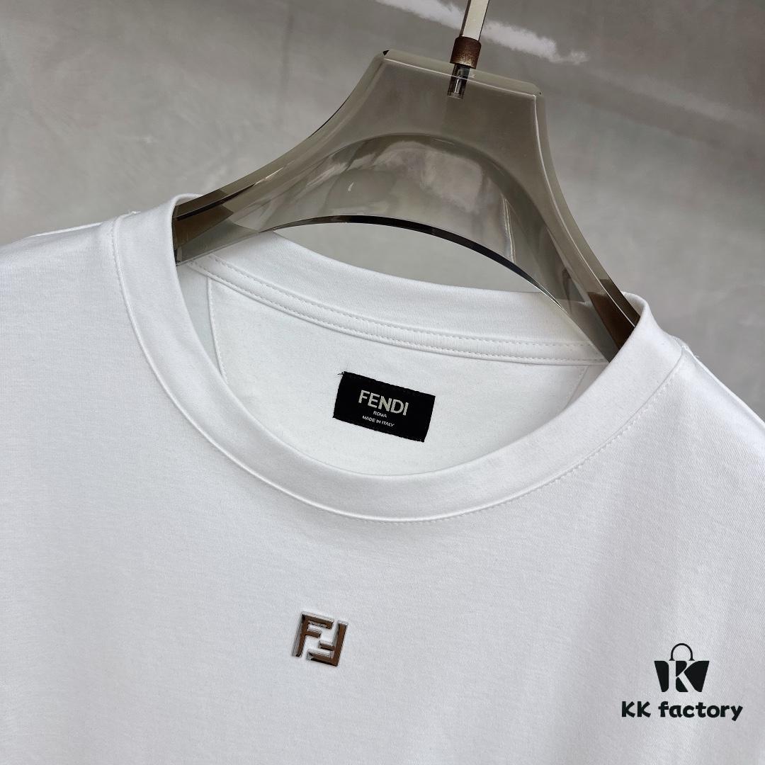 6931a138ccd8ab3d7af95279 FENDI FENDI Metal FF Short Sleeve T-Shirt