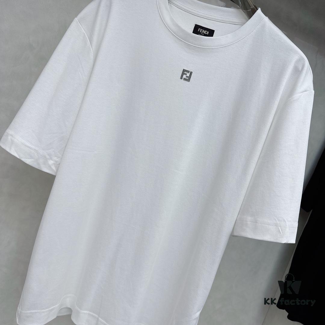 6931a138ccd8ab3d7af9527a FENDI FENDI Metal FF Short Sleeve T-Shirt