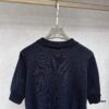 FENDI Men's Spring-Summer Knitted Short-Sleeve Casual T-Shirt, Exclusive High-End Original Order, Premium Custom Fabric, Soft and Comfortable