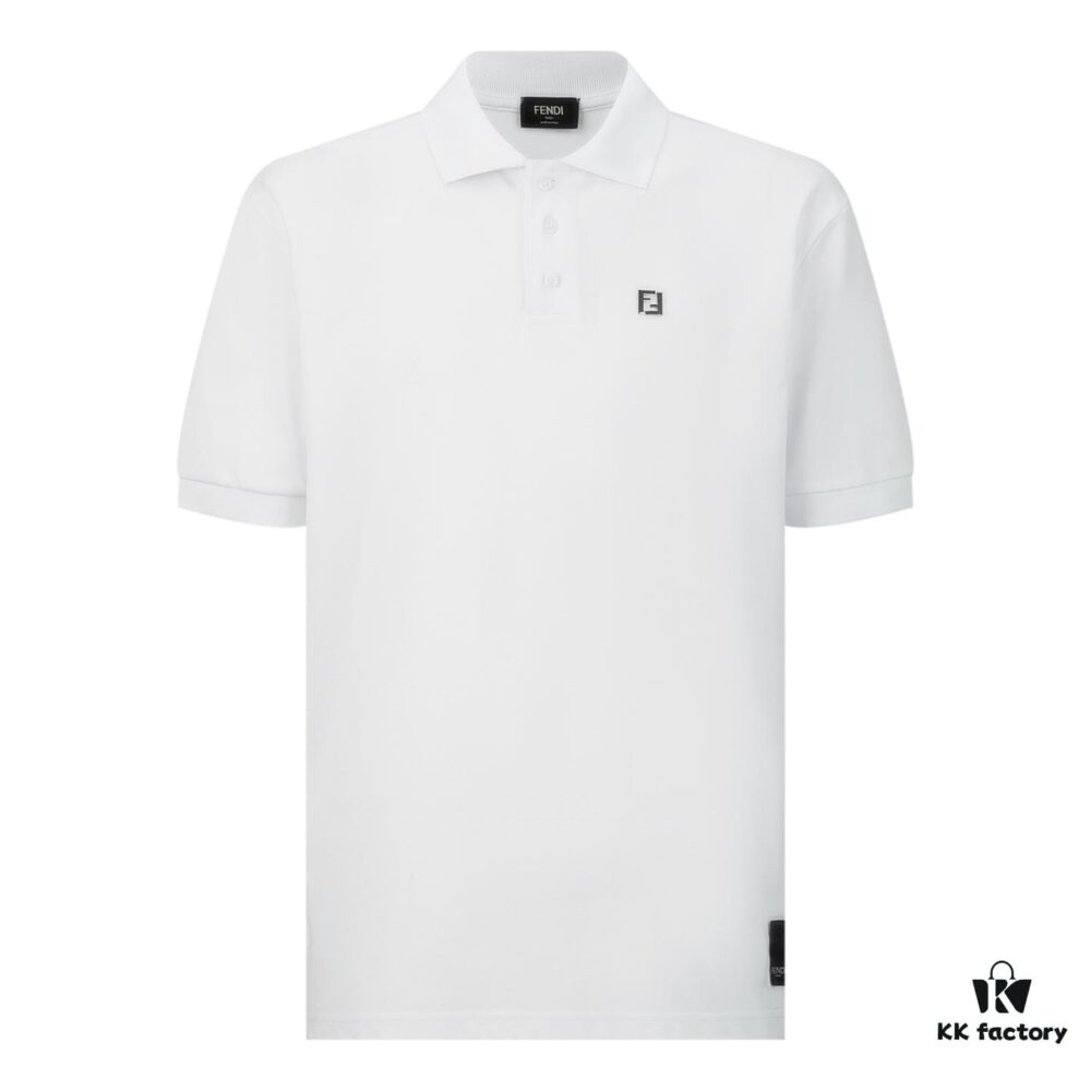 FENDI FF Logo Embossed Knit Polo Shirt - Original Development Top Version