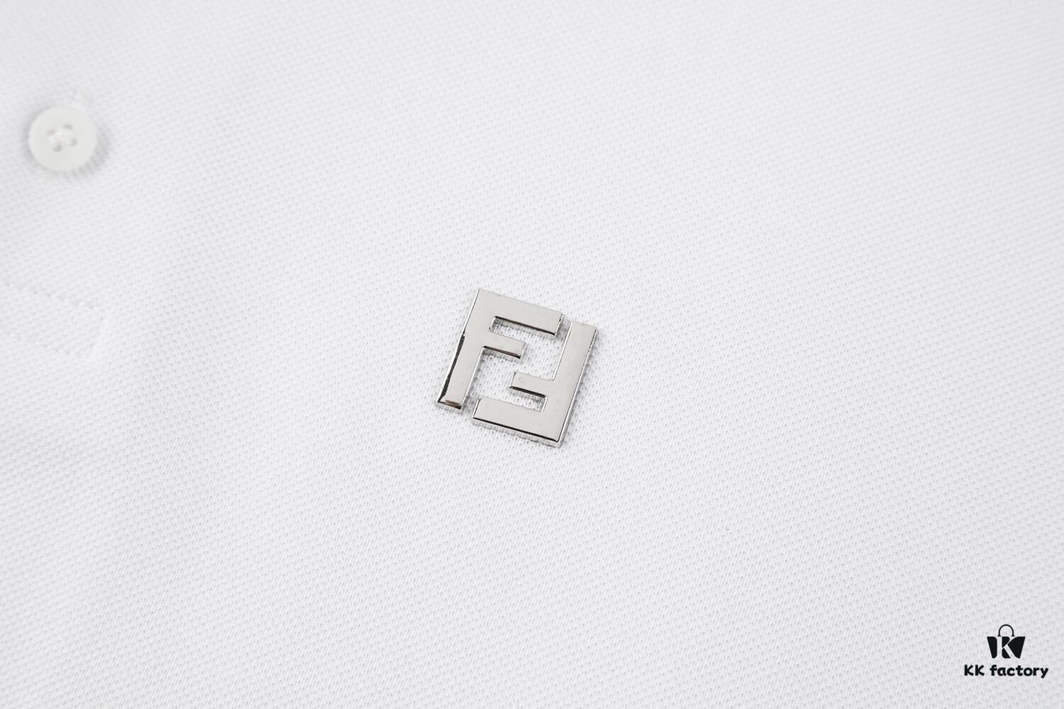 6931a13bccd8ab3d7af952b7 FENDI FF Logo Embossed Knit Polo Shirt - Original Development Top Version