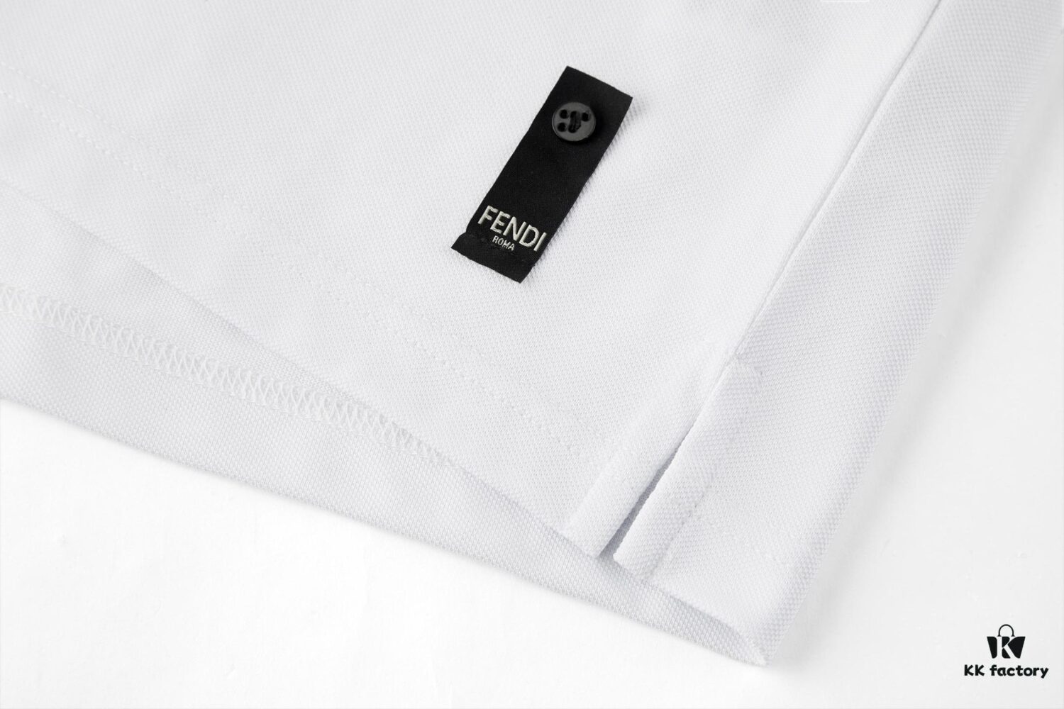 6931a13bccd8ab3d7af952bc FENDI FF Logo Embossed Knit Polo Shirt - Original Development Top Version
