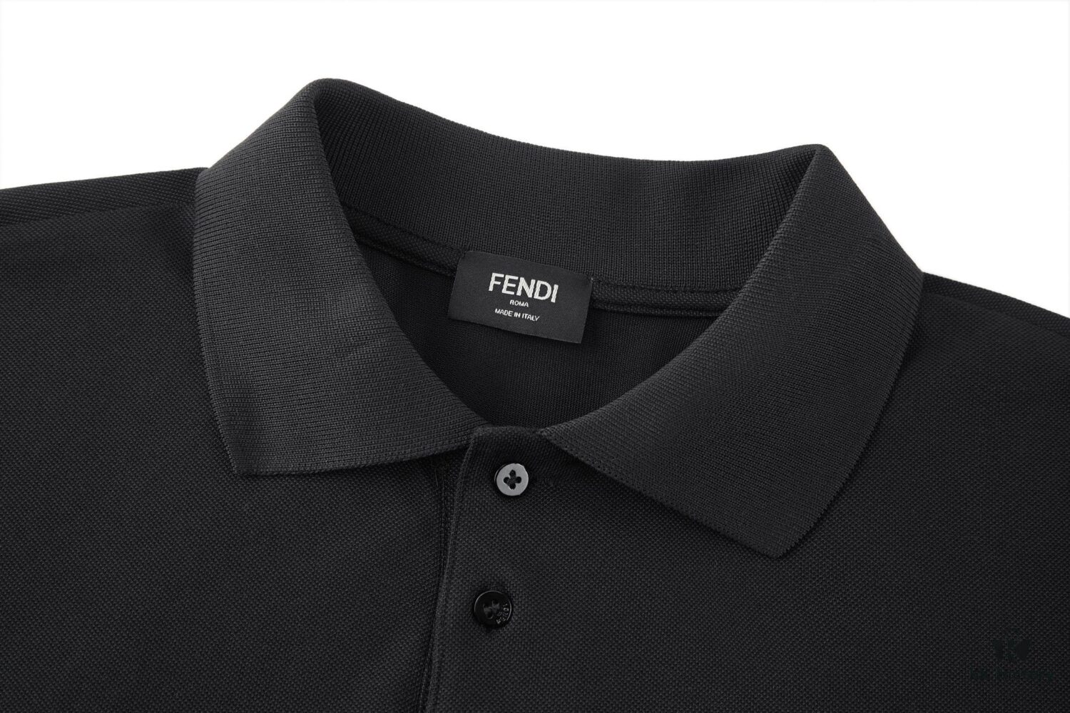 FENDI FF Logo Embossed Knit Polo Shirt
