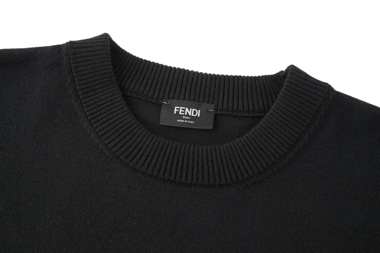 6931a13cccd8ab3d7af952d7 FENDI FF Logo Cotton-Wool Knit Short Sleeve Sweater