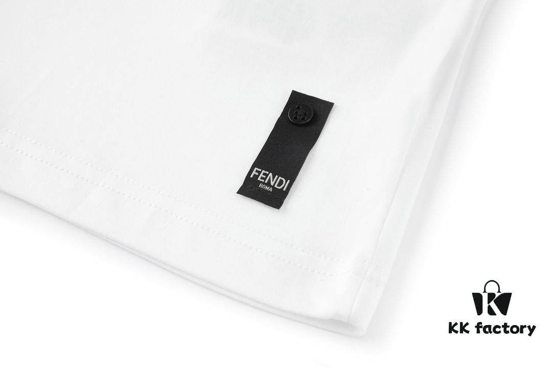 6931a13dccd8ab3d7af952de FENDI Hardware Embossed Short Sleeve T-Shirt