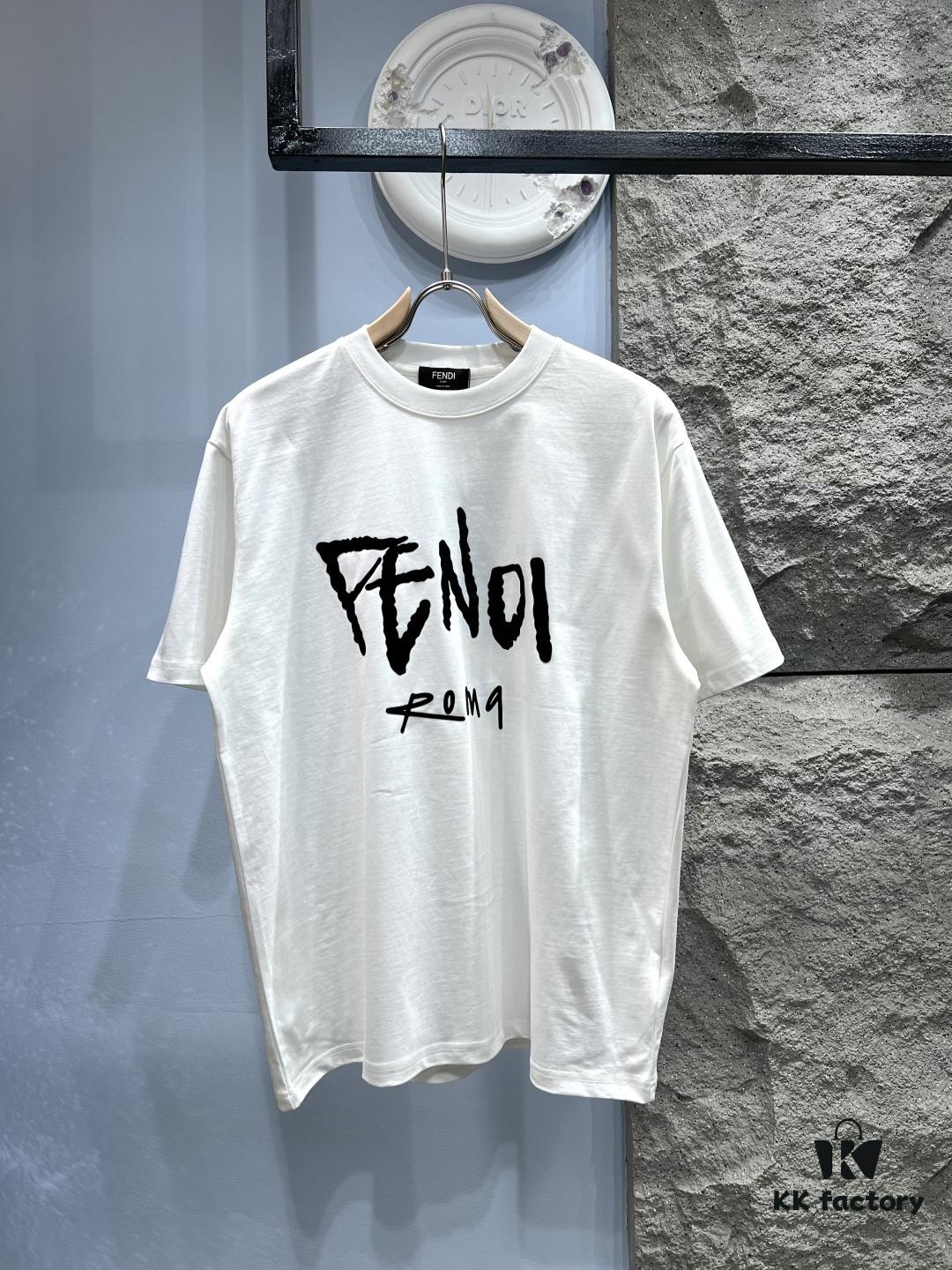 6931a13fccd8ab3d7af952ff FENDI Rainbow Webbing Flag Short Sleeve T-Shirt