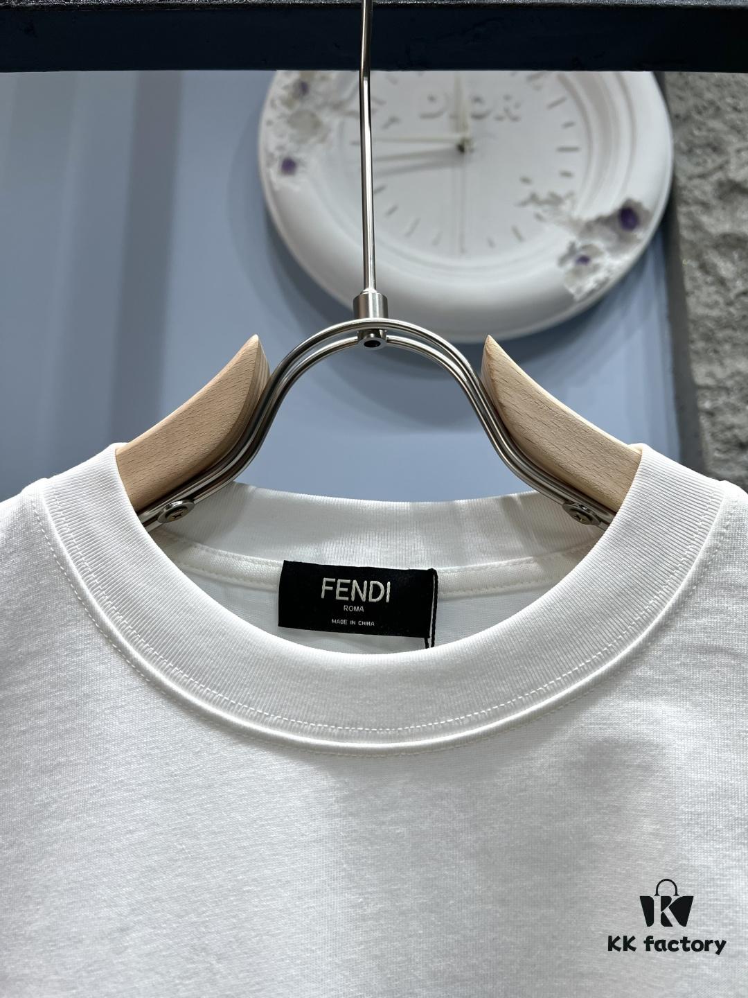 6931a13fccd8ab3d7af95300 FENDI Rainbow Webbing Flag Short Sleeve T-Shirt