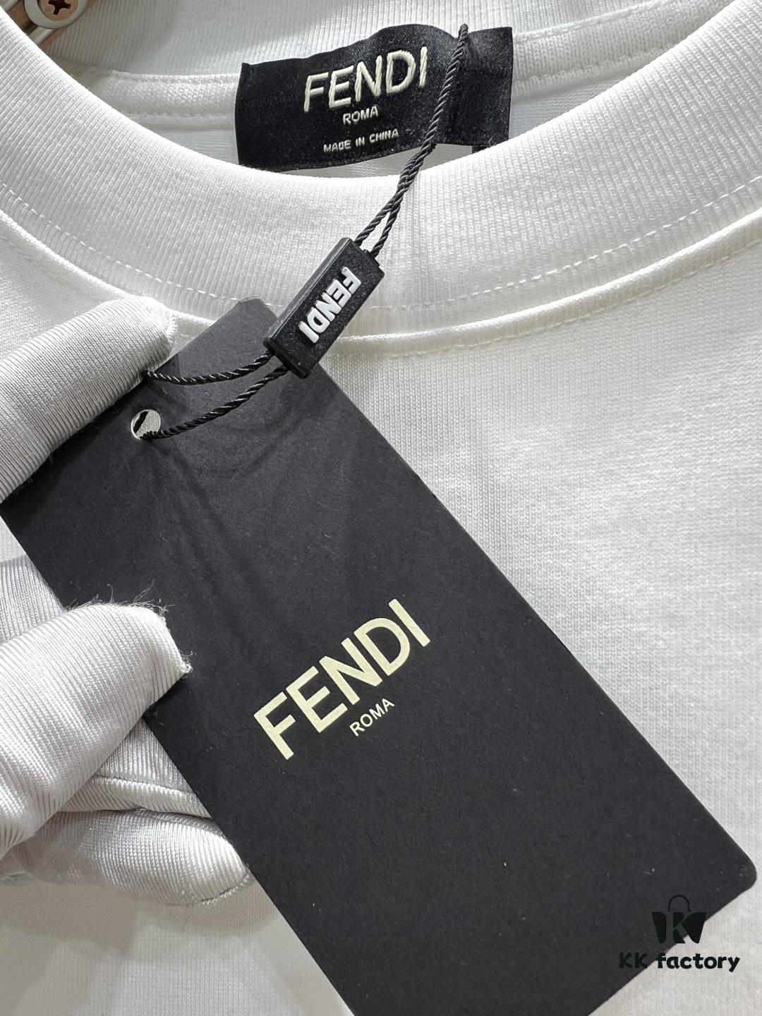 6931a140ccd8ab3d7af95304 FENDI Rainbow Webbing Flag Short Sleeve T-Shirt