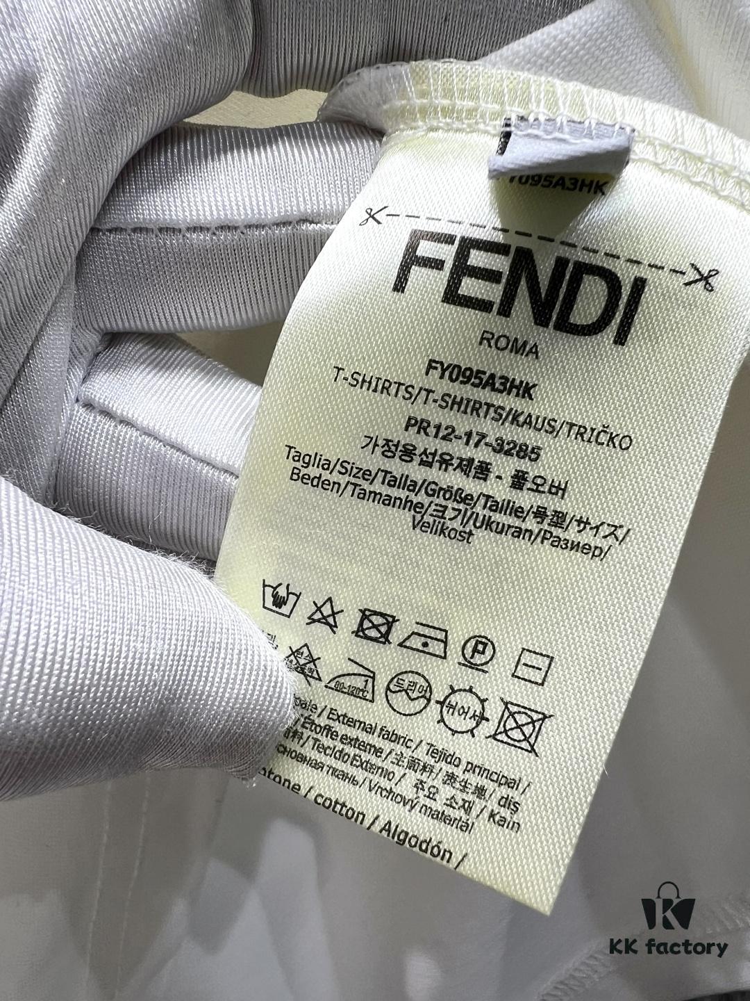 6931a140ccd8ab3d7af95305 FENDI Rainbow Webbing Flag Short Sleeve T-Shirt