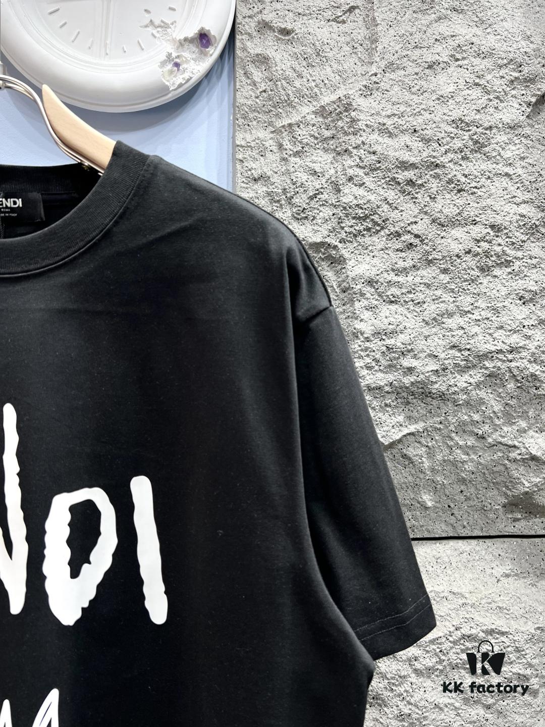 6931a140ccd8ab3d7af9530a FENDI Logo-Embroidered Webbing Flag Short Sleeve T-Shirt