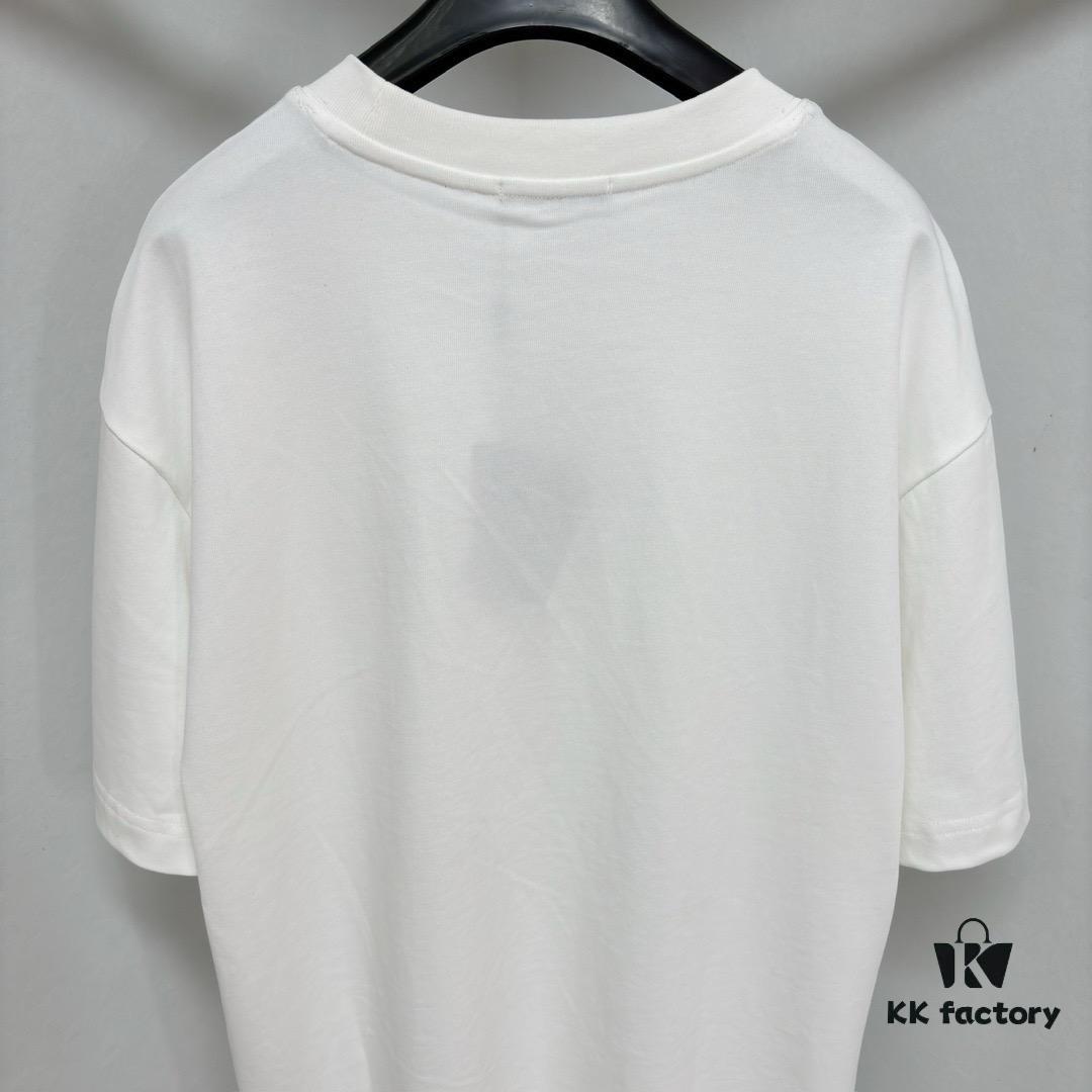 6931a145ccd8ab3d7af9535c FENDI Panelled Leather Letter Appliqué Round-Neck Short-Sleeve T-Shirt