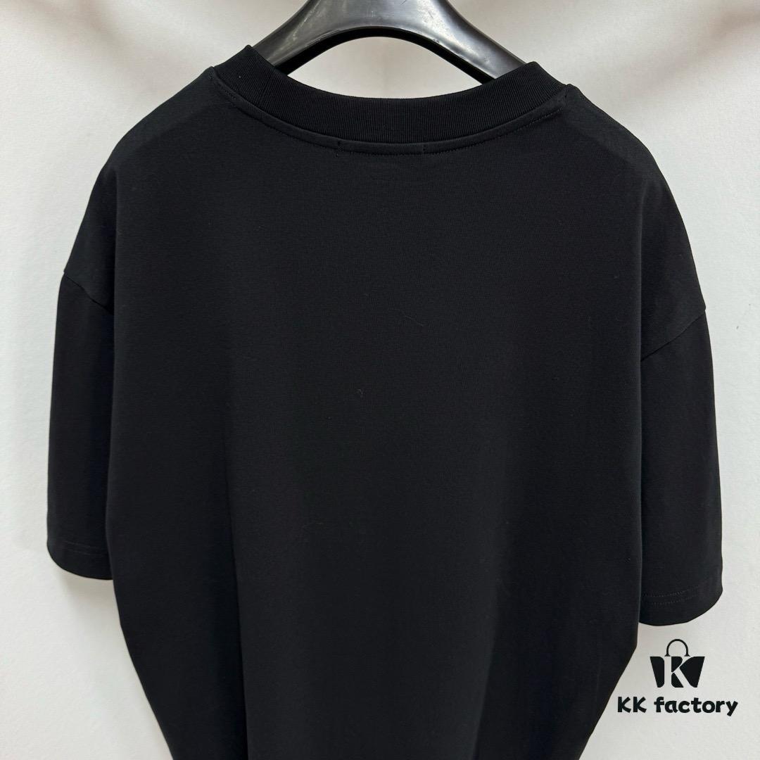6931a146ccd8ab3d7af95365 FENDI Cotton Blend Letter Appliqué Round Neck Short Sleeve T-Shirt