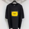 6931a146ccd8ab3d7af95371 FENDI Cotton Blend Letter Appliqué Round Neck Short Sleeve T-Shirt