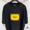 6931a146ccd8ab3d7af95372 FENDI Cotton Blend Letter Appliqué Round Neck Short Sleeve T-Shirt