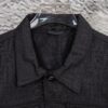 6931a14accd8ab3d7af953b0 FENDI FEND Heavyweight Denim Jacket Coat in Shirt Style, Custom Woven Fabric with FF Jacquard and Towel-Like Bold Lettering