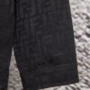 6931a14accd8ab3d7af953ba FENDI FEND Heavyweight Denim Jacket Coat in Shirt Style, Custom Woven Fabric with FF Jacquard and Towel-Like Bold Lettering