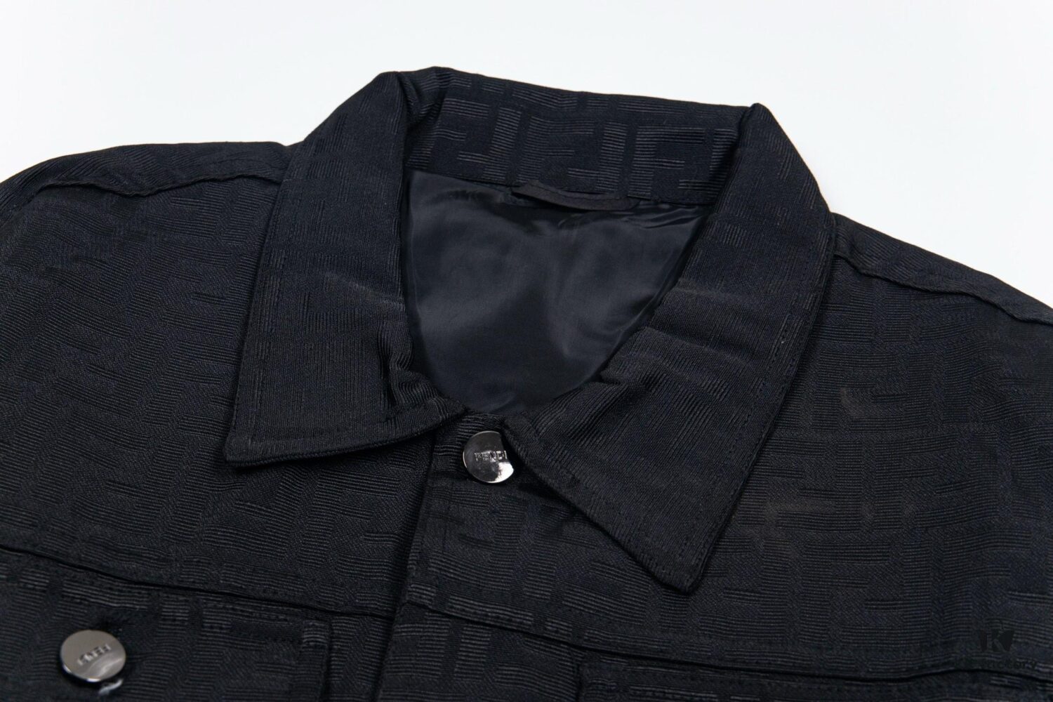 6931a14accd8ab3d7af953bf FENDI FEND Heavyweight Denim Jacket Coat Shirt Style Custom Woven Fabric with FF Jacquard Towel-Letter Embellishment High Aesthetic and Exquisite Craftsmanship
