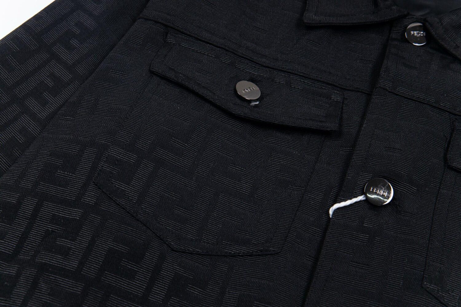 6931a14accd8ab3d7af953c0 FENDI FEND Heavyweight Denim Jacket Coat Shirt Style Custom Woven Fabric with FF Jacquard Towel-Letter Embellishment High Aesthetic and Exquisite Craftsmanship