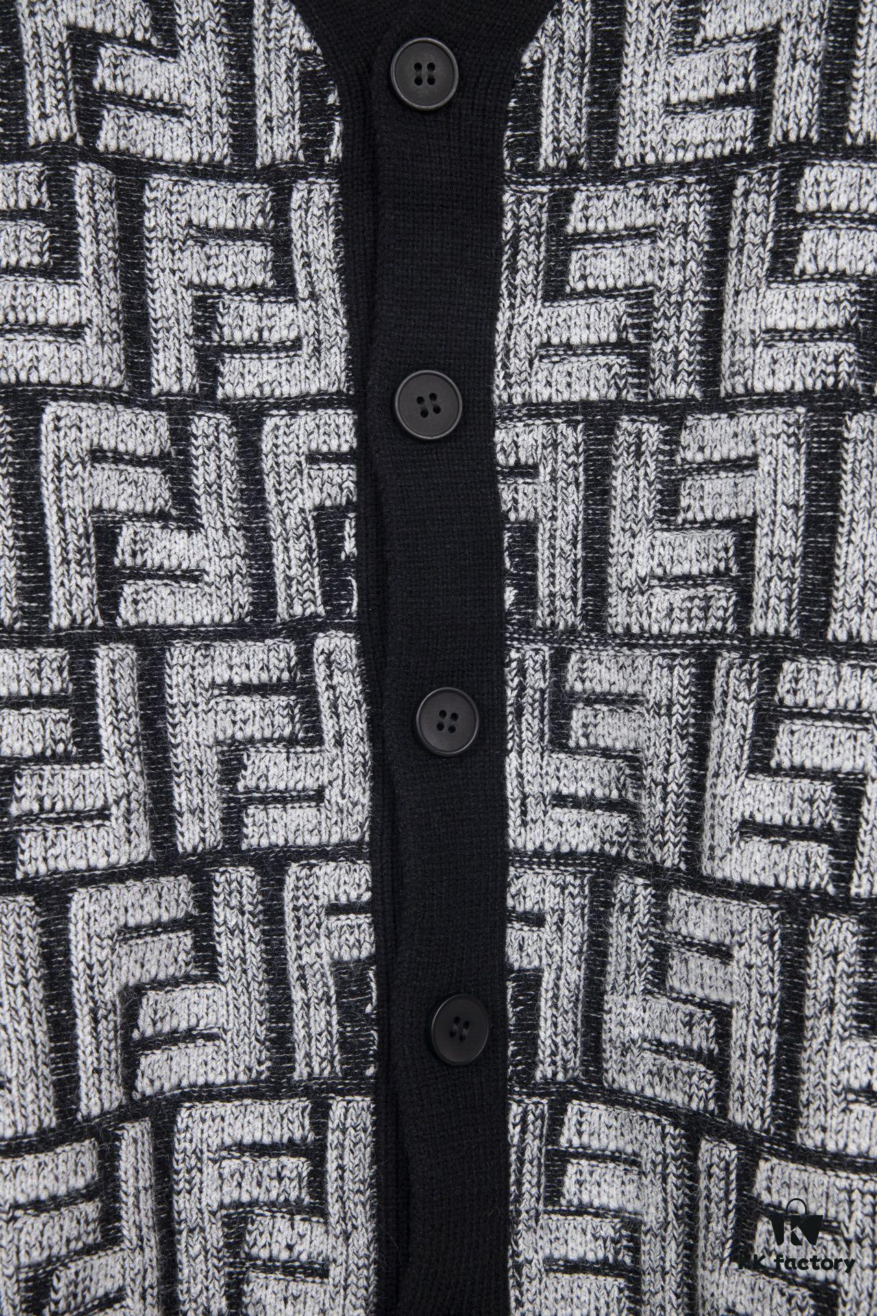 6931a14bccd8ab3d7af953ce Fedi 24 Full Print Embossed Knit Cardigan - Stylish, Soft and Comfortable with Exquisite Craftsmanship